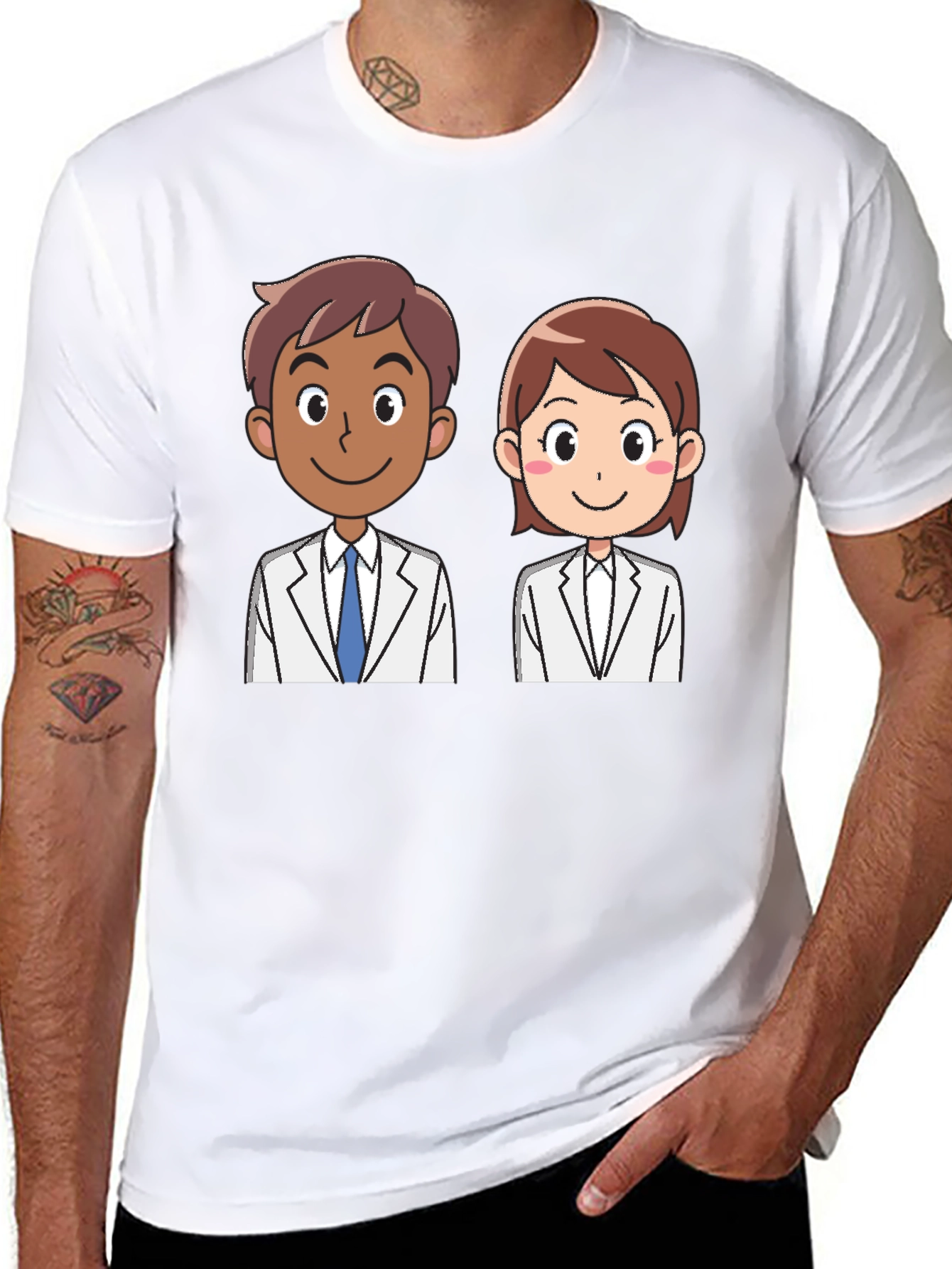 Doctor Cartoon Graphic Tee - Unisex Black T-Shirt