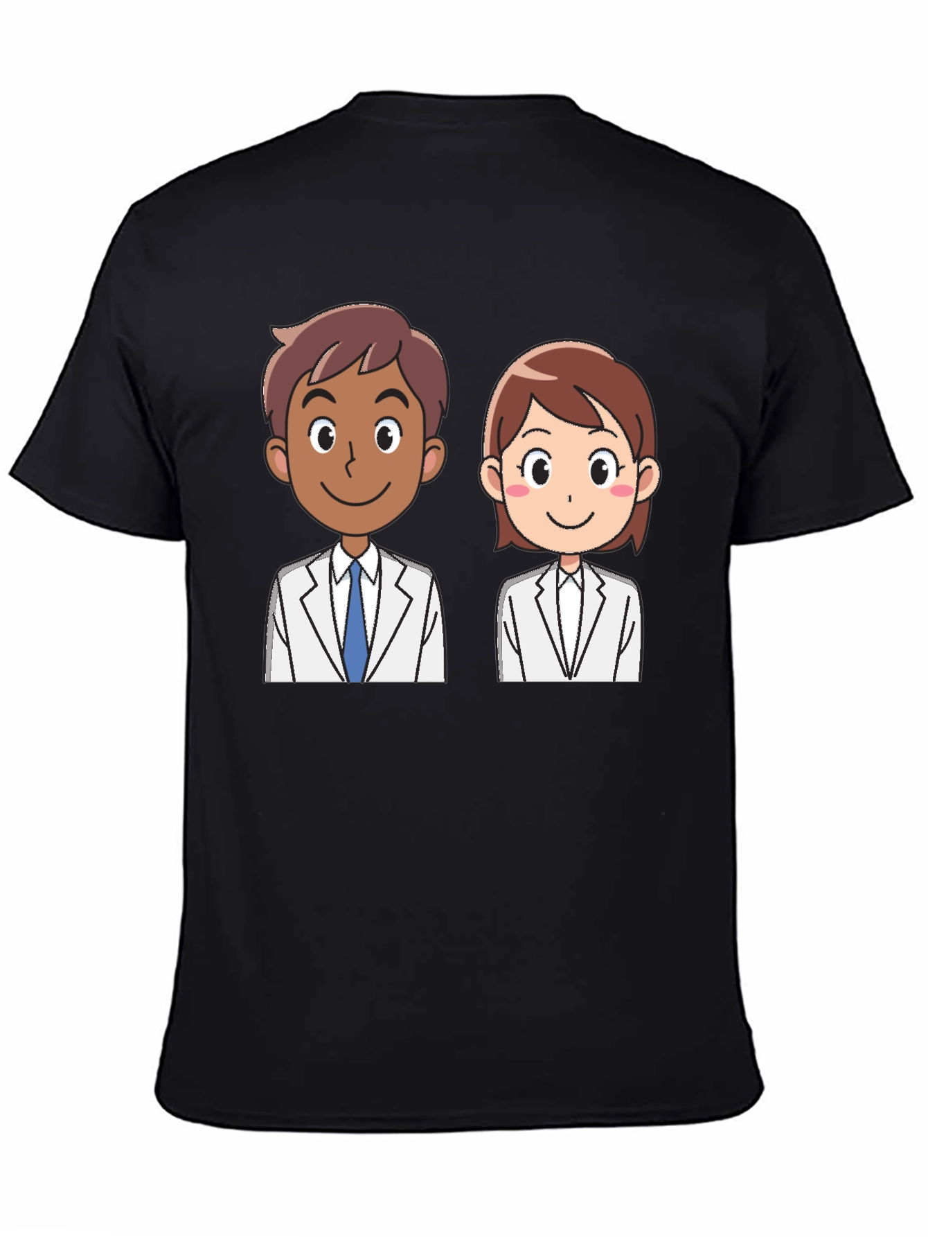 Doctor Cartoon Graphic Tee - Unisex Black T-Shirt