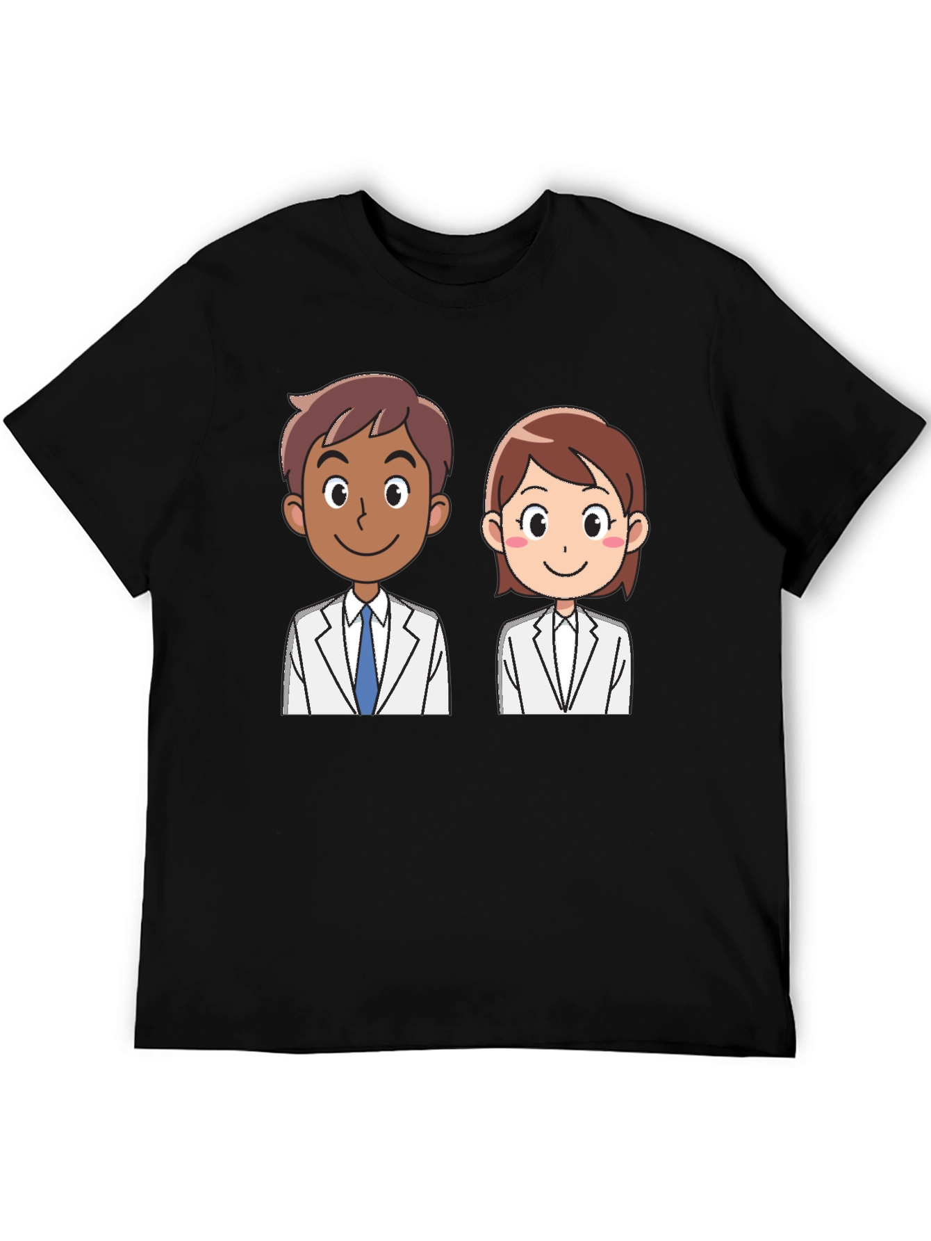 Doctor Cartoon Graphic Tee - Unisex Black T-Shirt