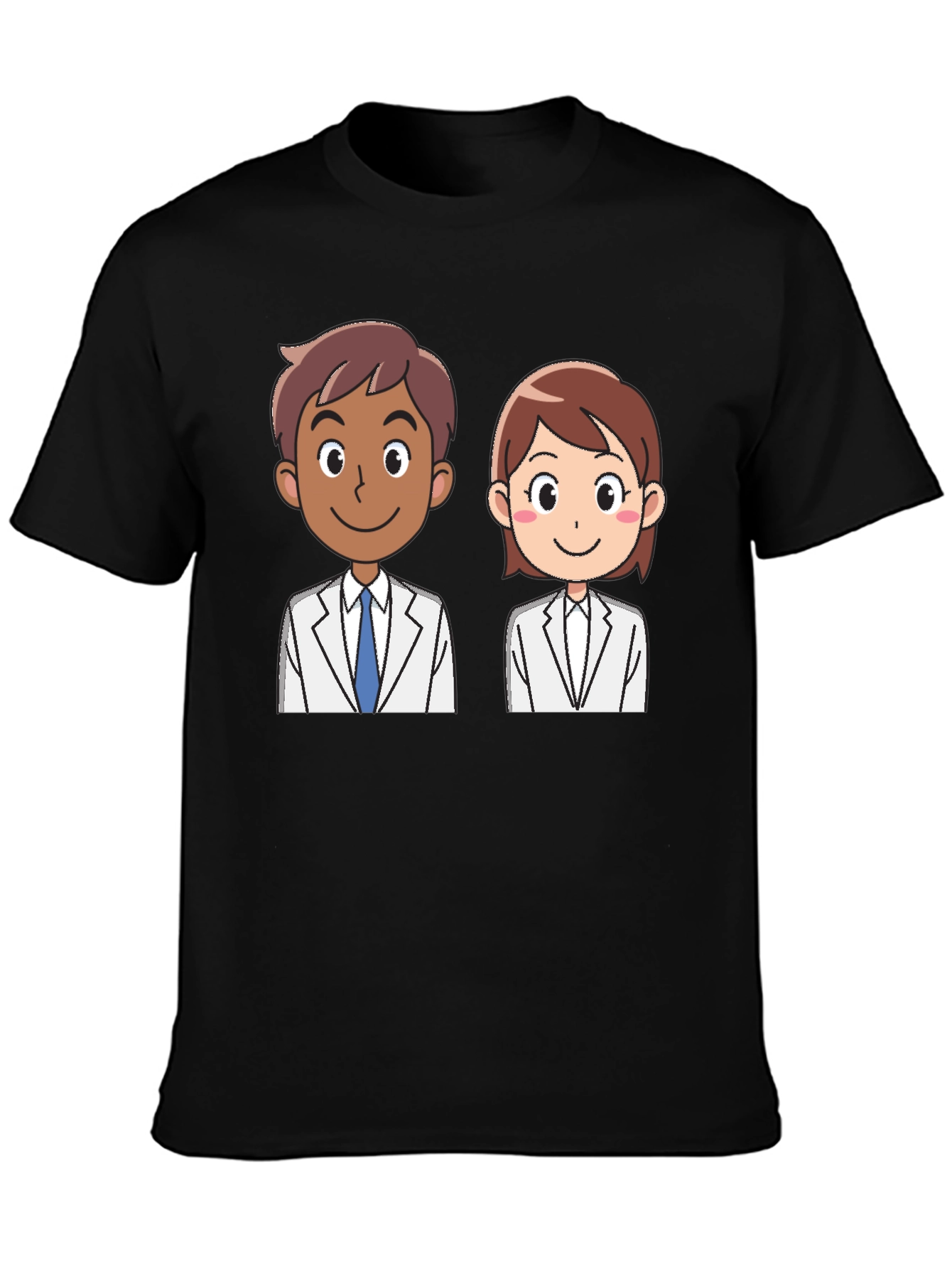 Doctor Cartoon Graphic Tee - Unisex Black T-Shirt