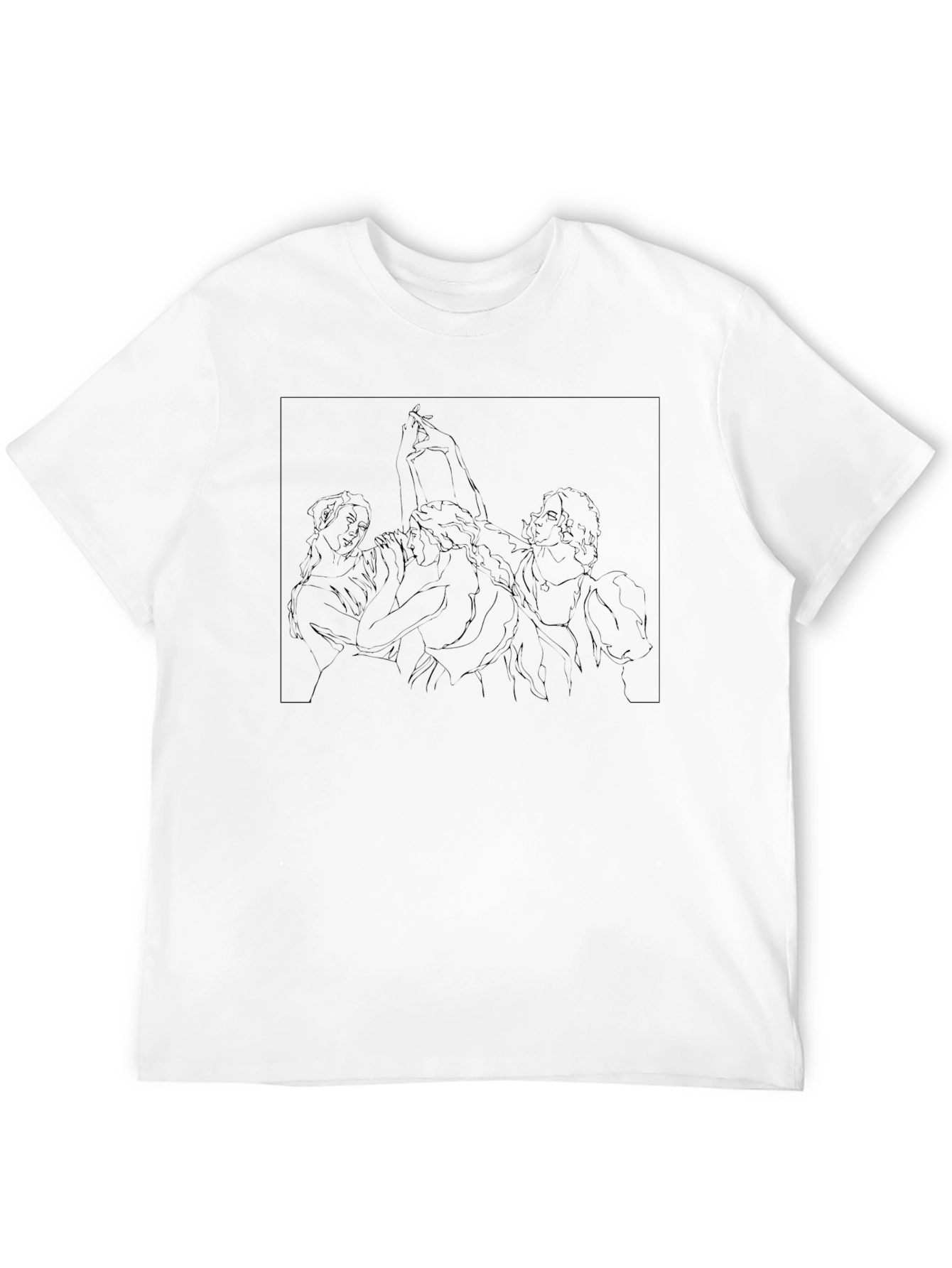 Line Art Graphic Tee - Black