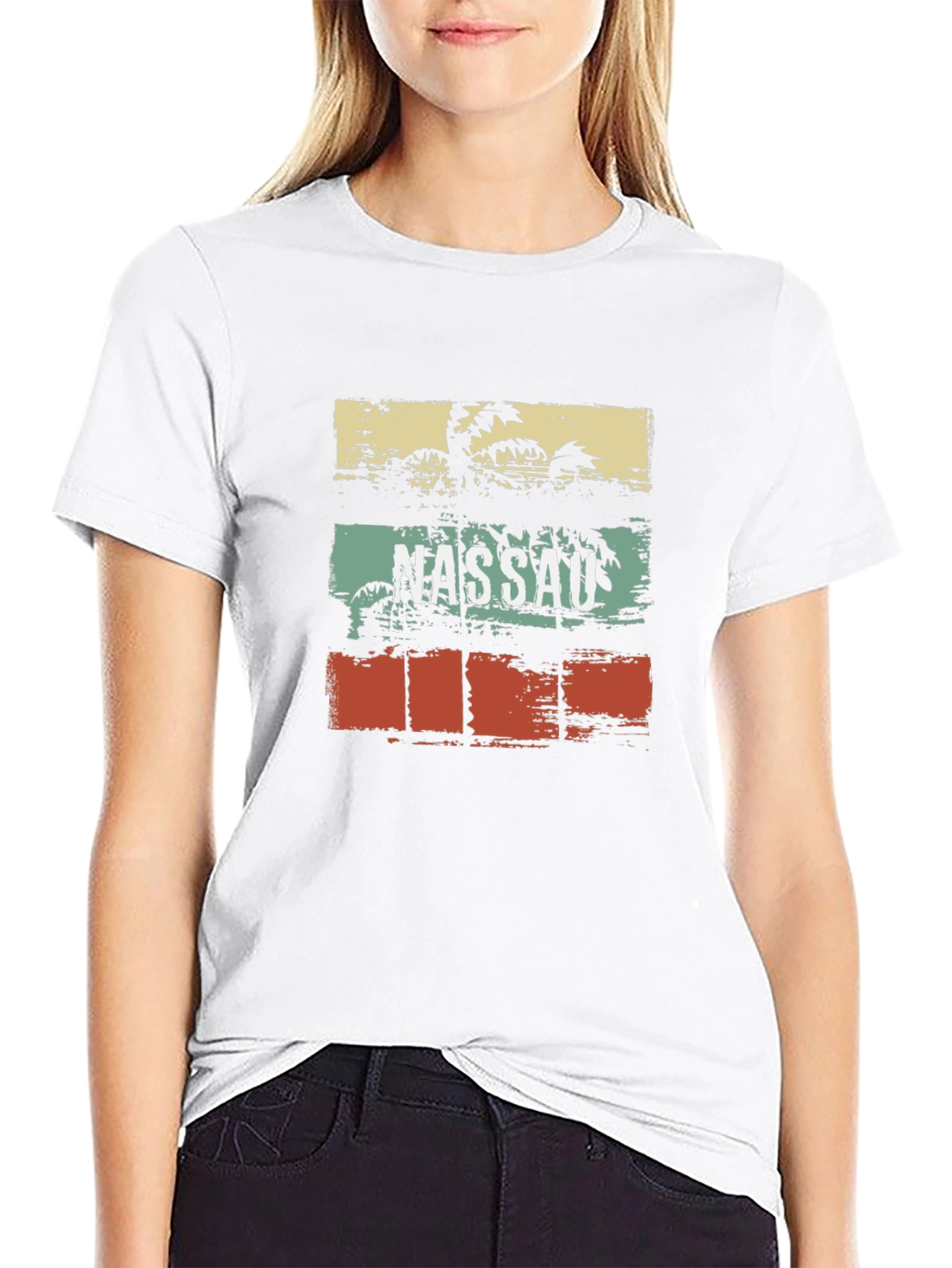 Nassau Palm Tree Retro T-Shirt | Island Vibes