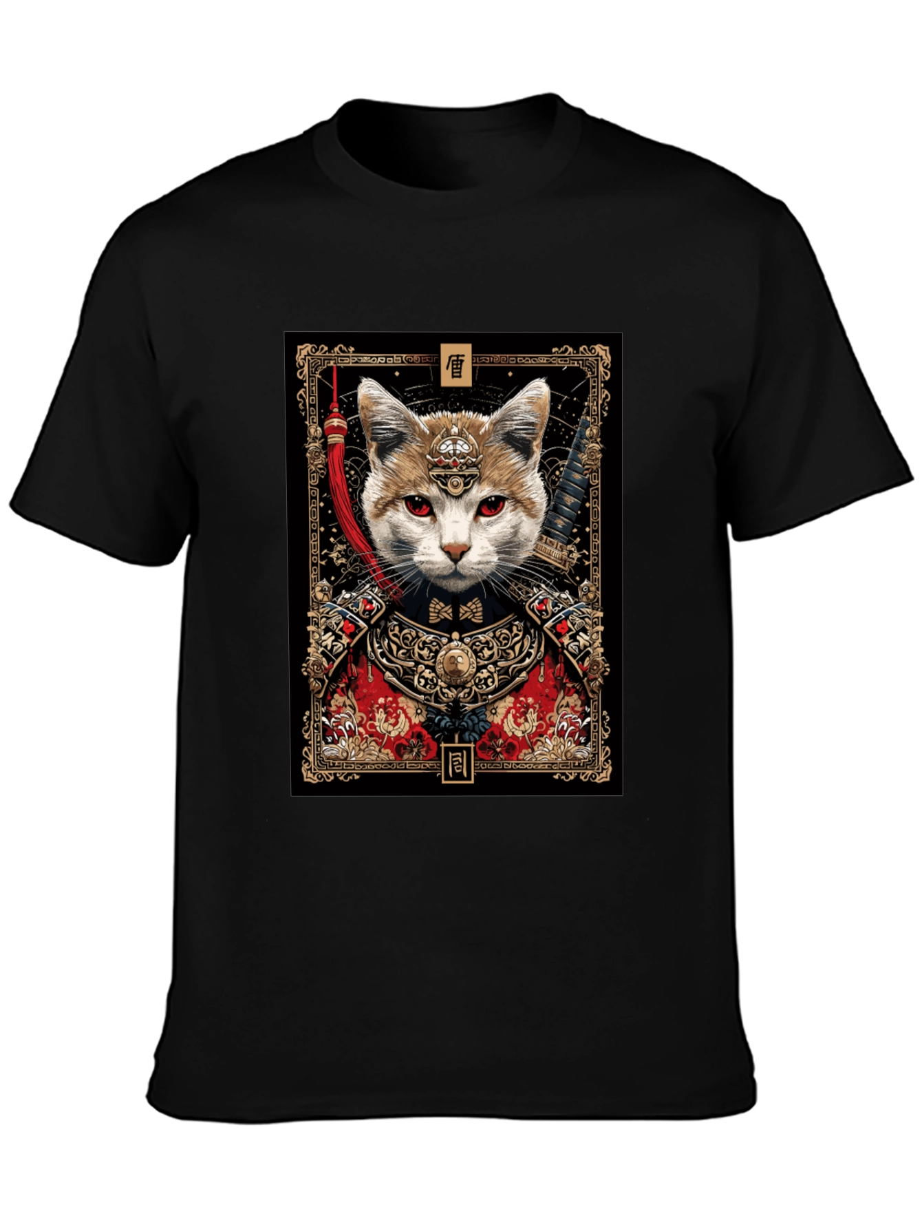 Samurai Cat Graphic Tee - Unique Design
