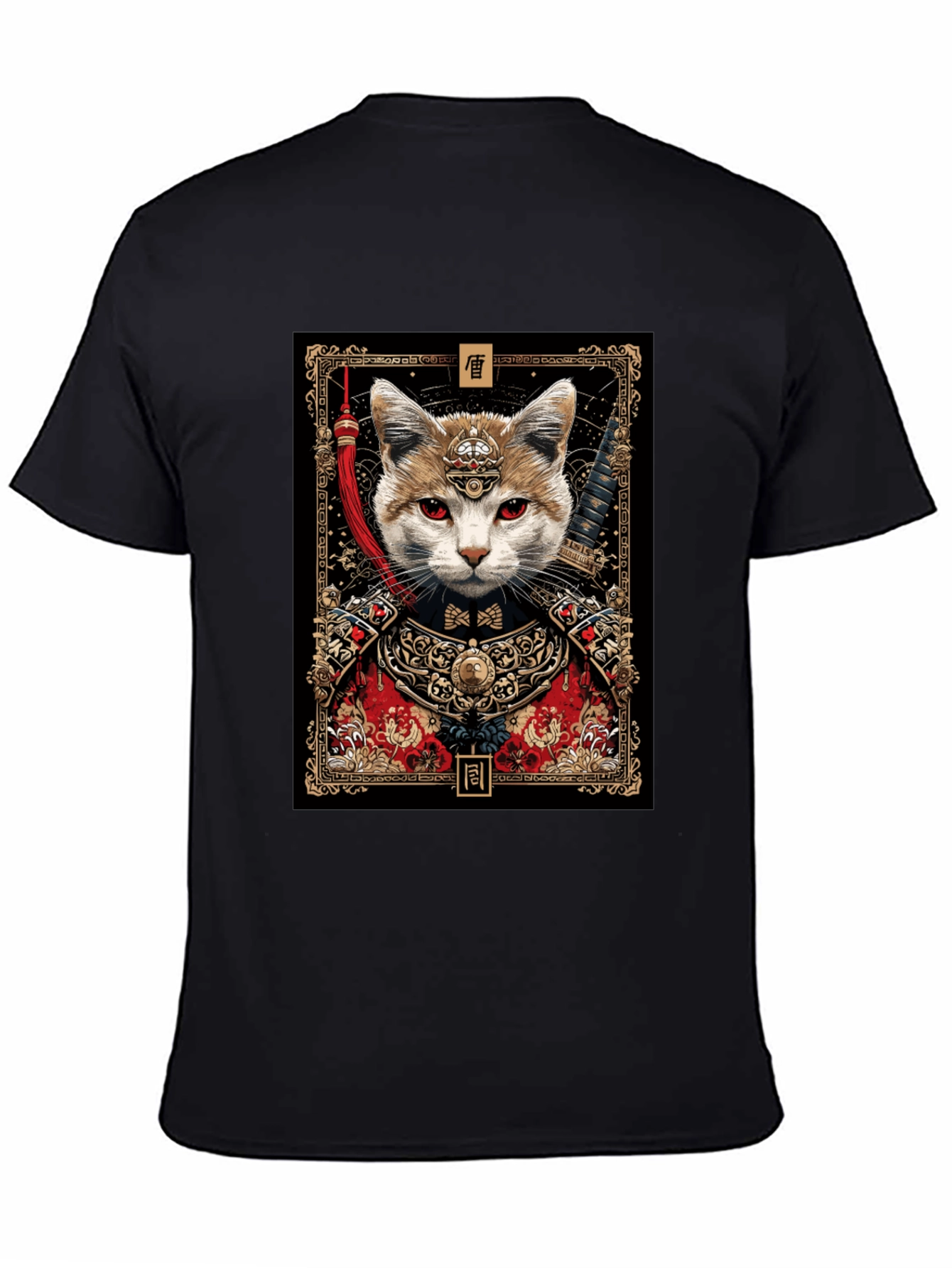 Samurai Cat Graphic Tee - Unique Design