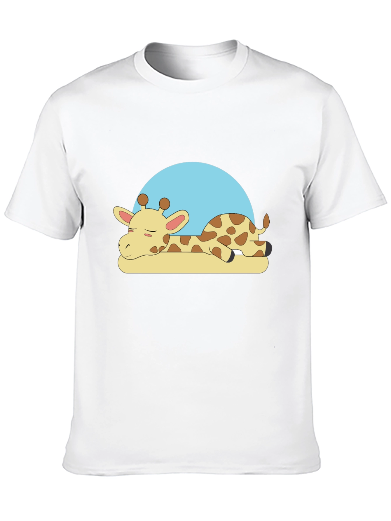 Sleeping Giraffe Graphic Tee - Black Cotton Comfort