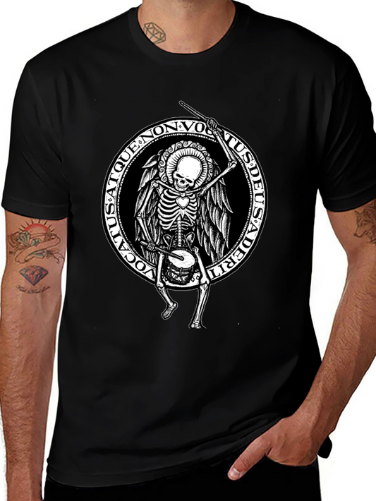 Skeleton Drummer Graphic T-Shirt