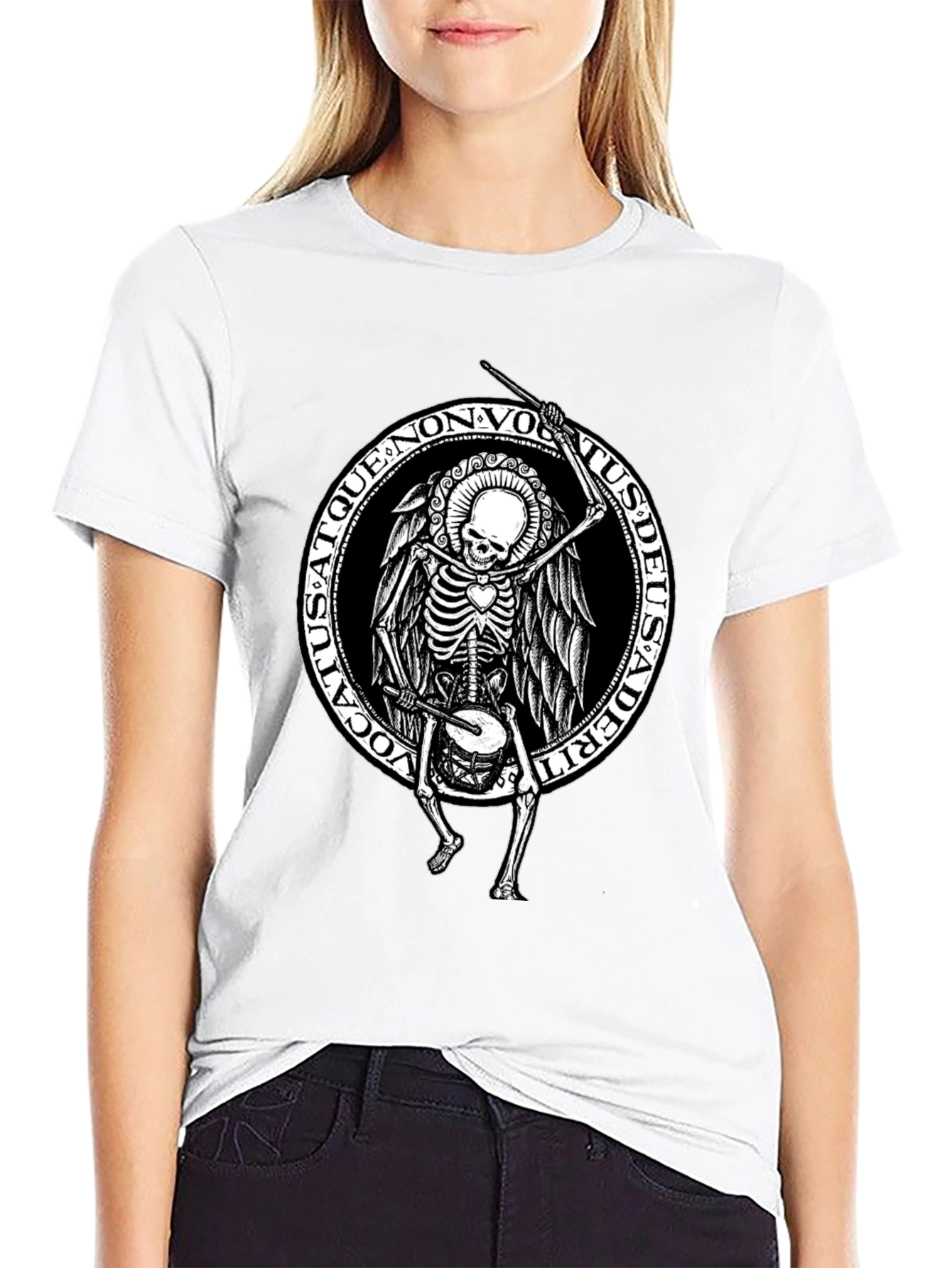 Skeleton Drummer Graphic T-Shirt