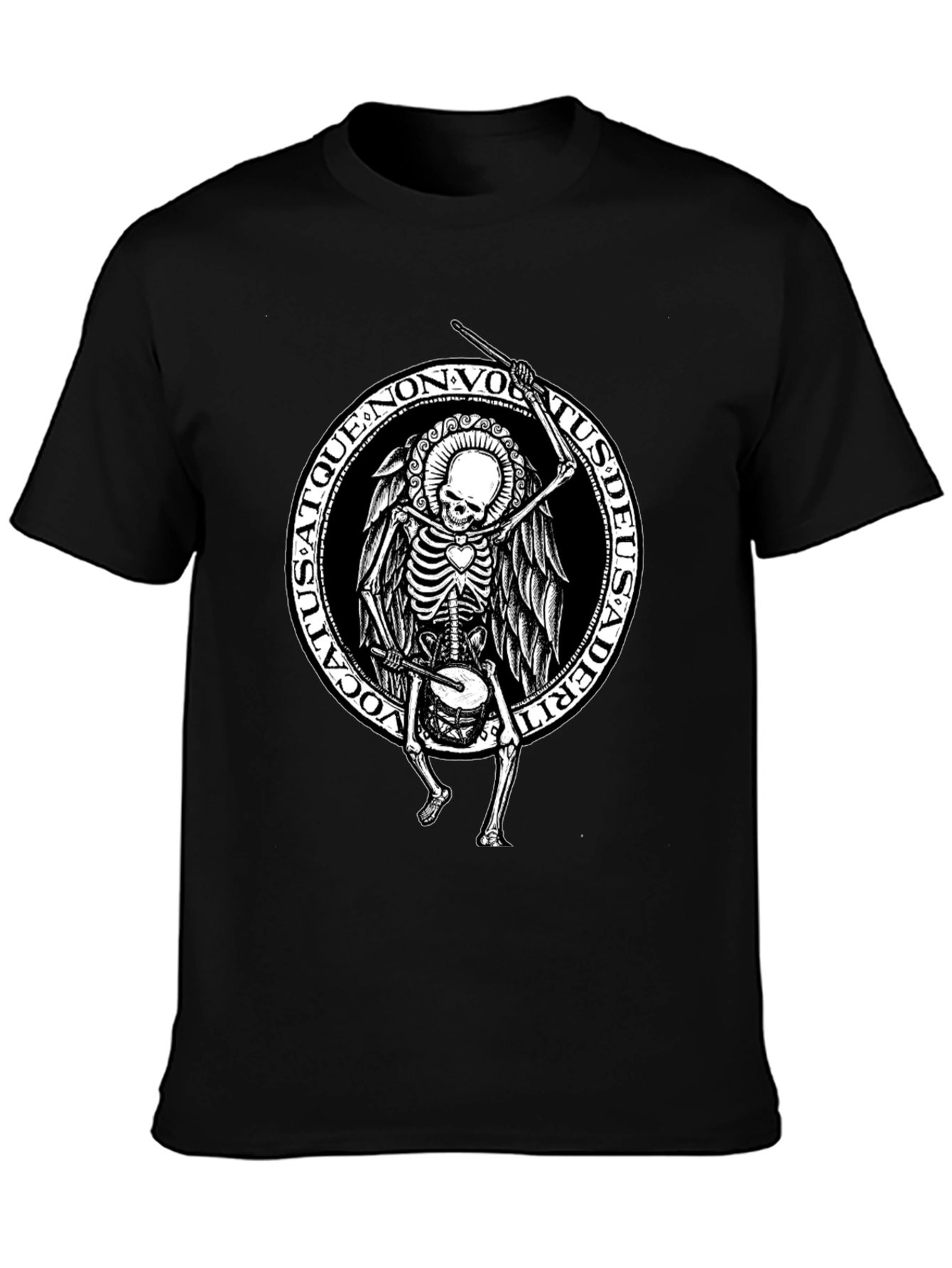 Skeleton Drummer Graphic T-Shirt