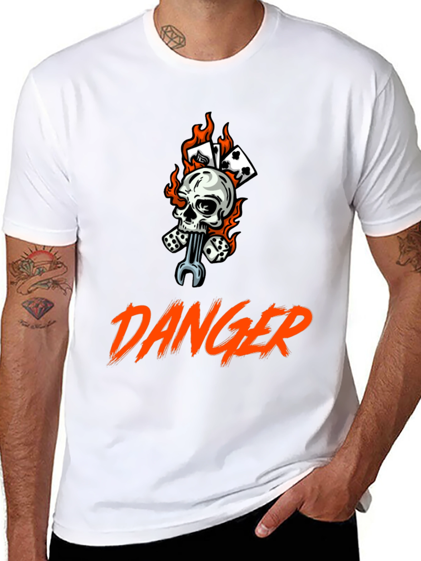 Danger Skull Graphic Black T-Shirt