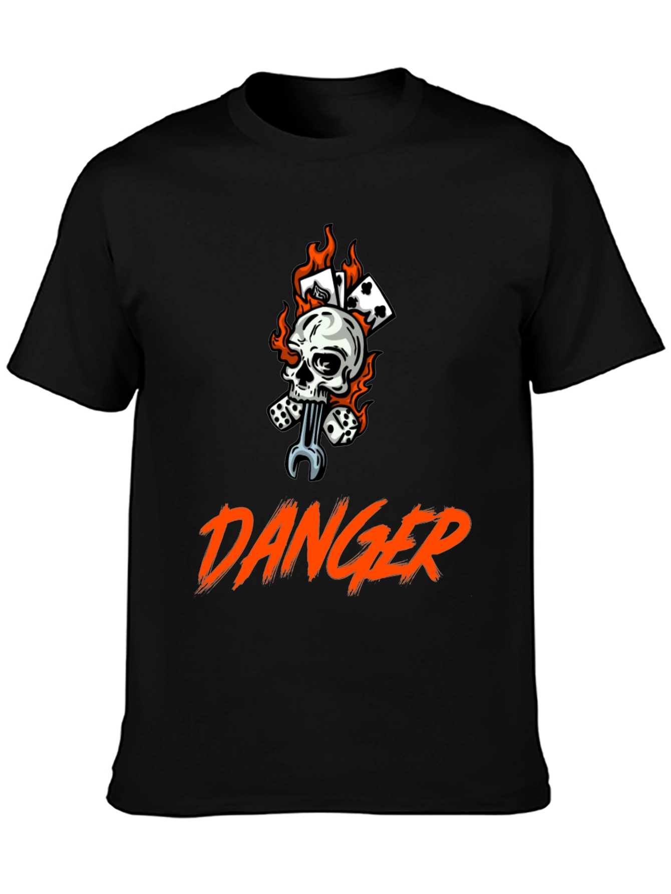 Danger Skull Graphic Black T-Shirt