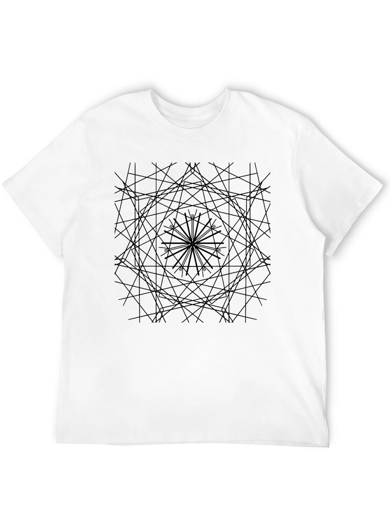 Abstract Geometric Black Graphic Tee