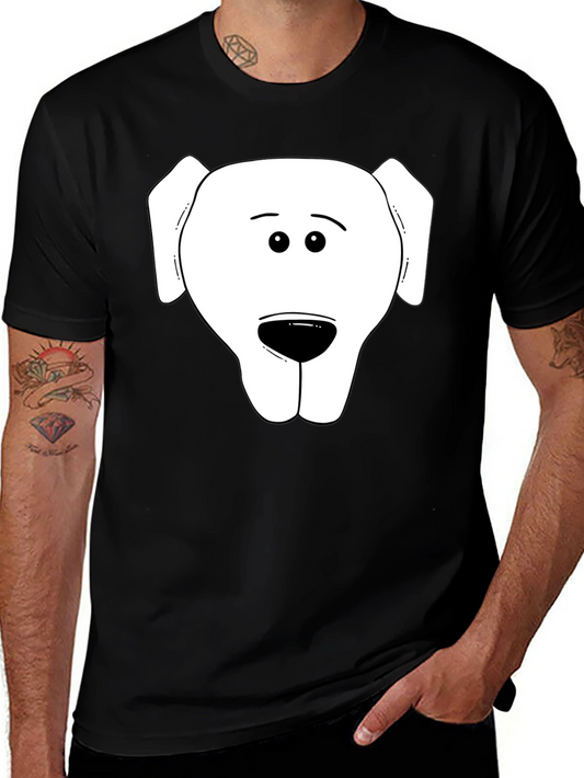 Dog Face Graphic Tee - Black Casual T-Shirt