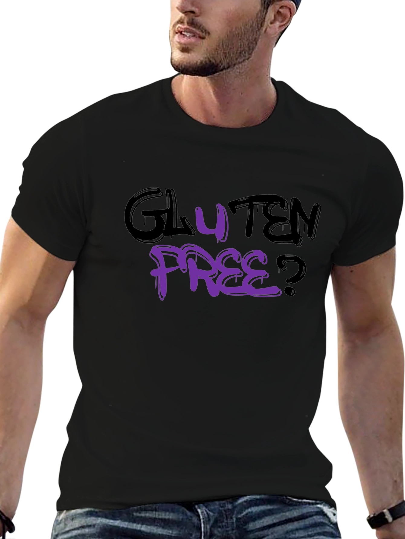 Gluten Free? Graphic Black T-Shirt