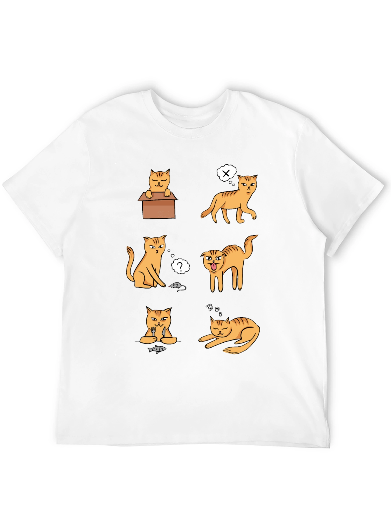 Funny Cat Graphic T-Shirt - Black
