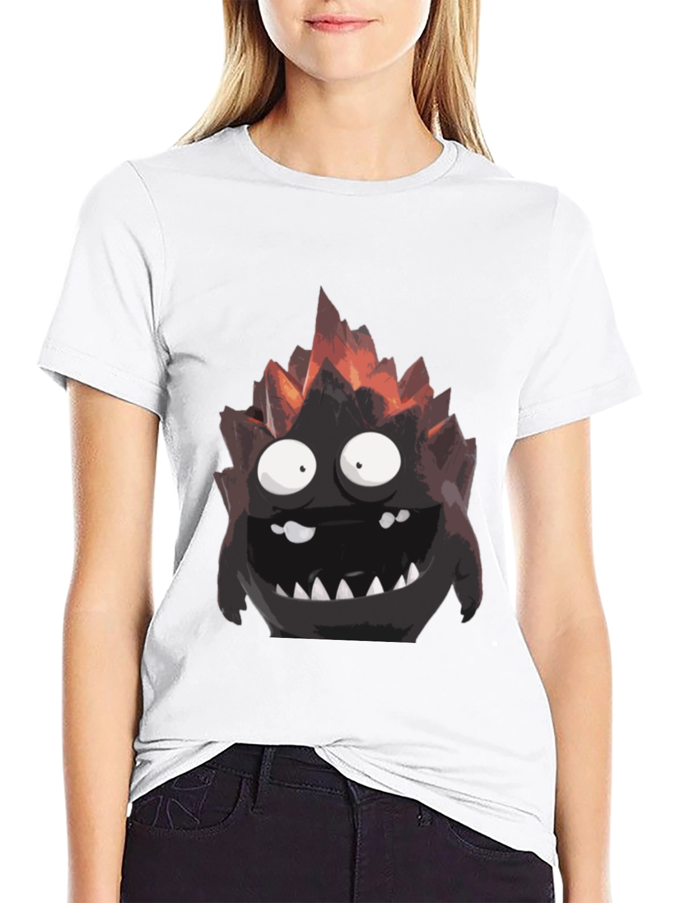 Monster Graphic Tee - Black Cotton T-Shirt
