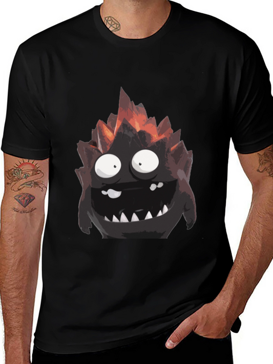 Monster Graphic Tee - Black Cotton T-Shirt