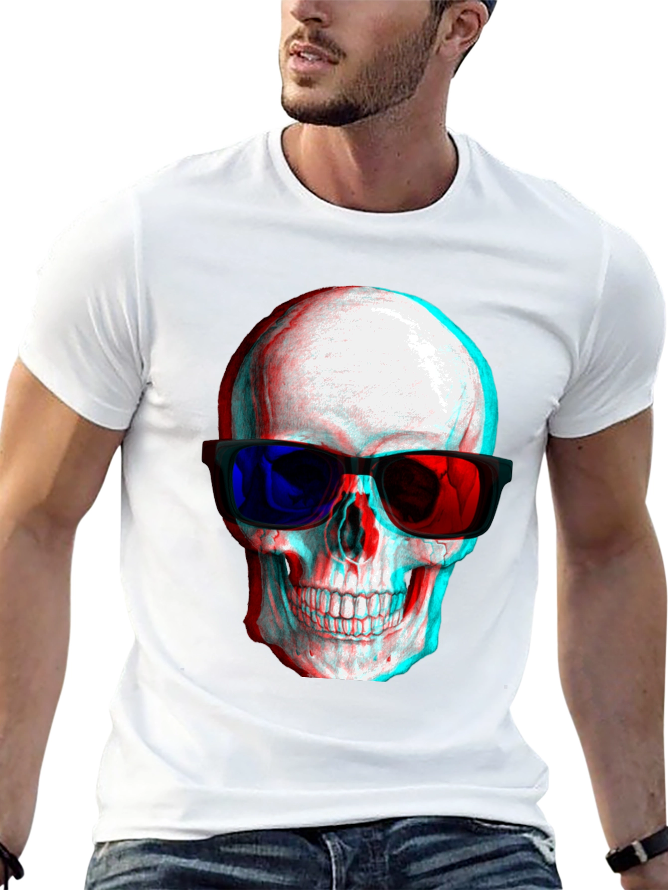 3D Skull Graphic Tee