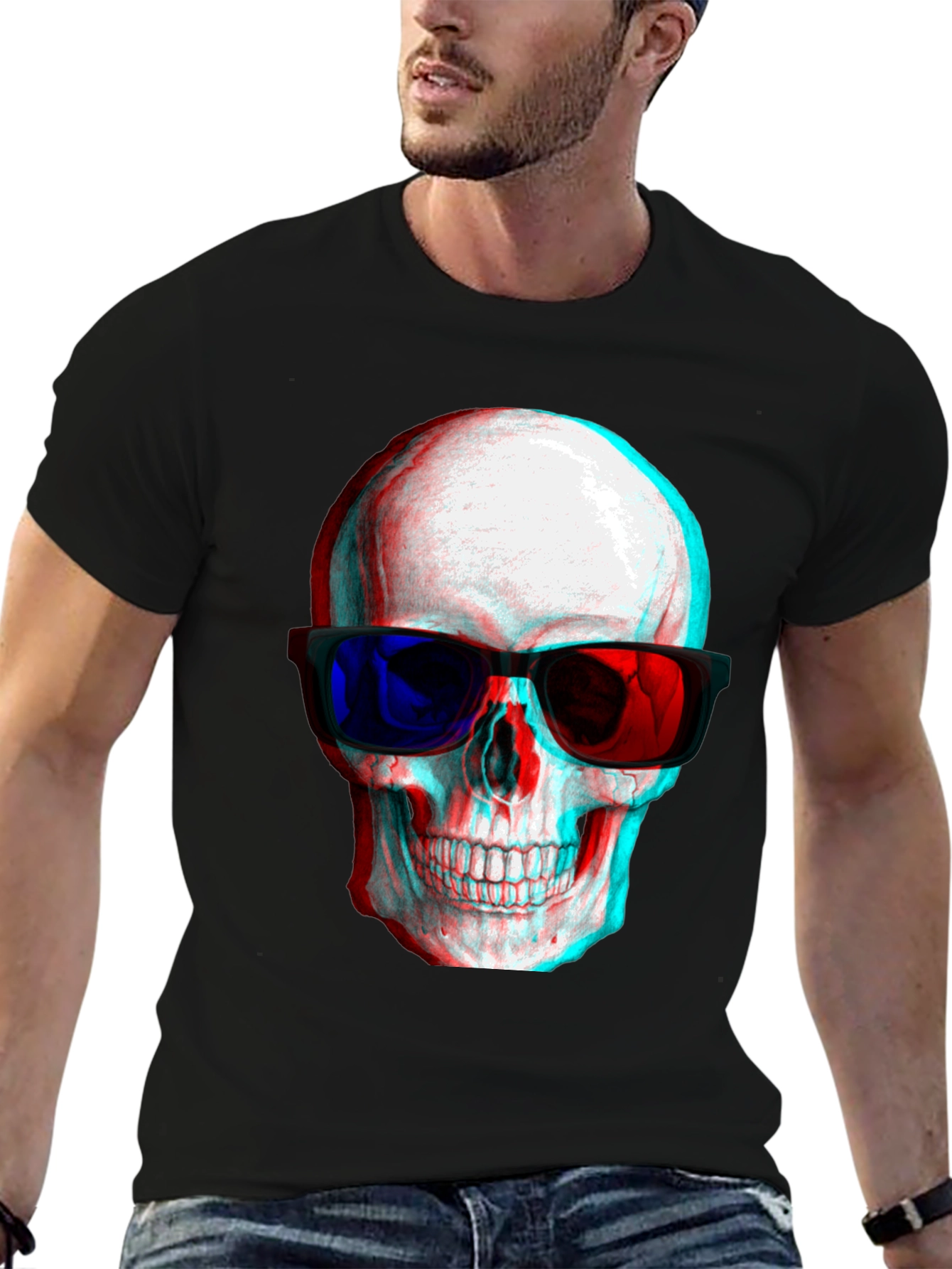 3D Skull Graphic Tee