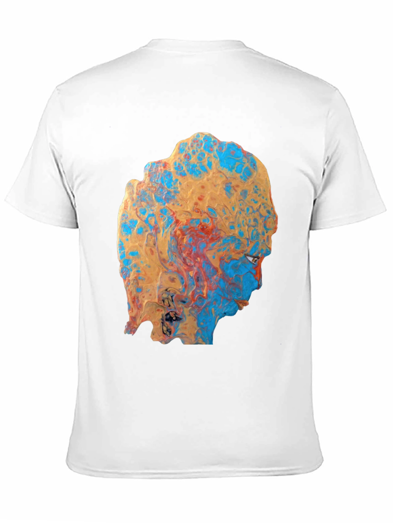 Abstract Face Print Black T-Shirt