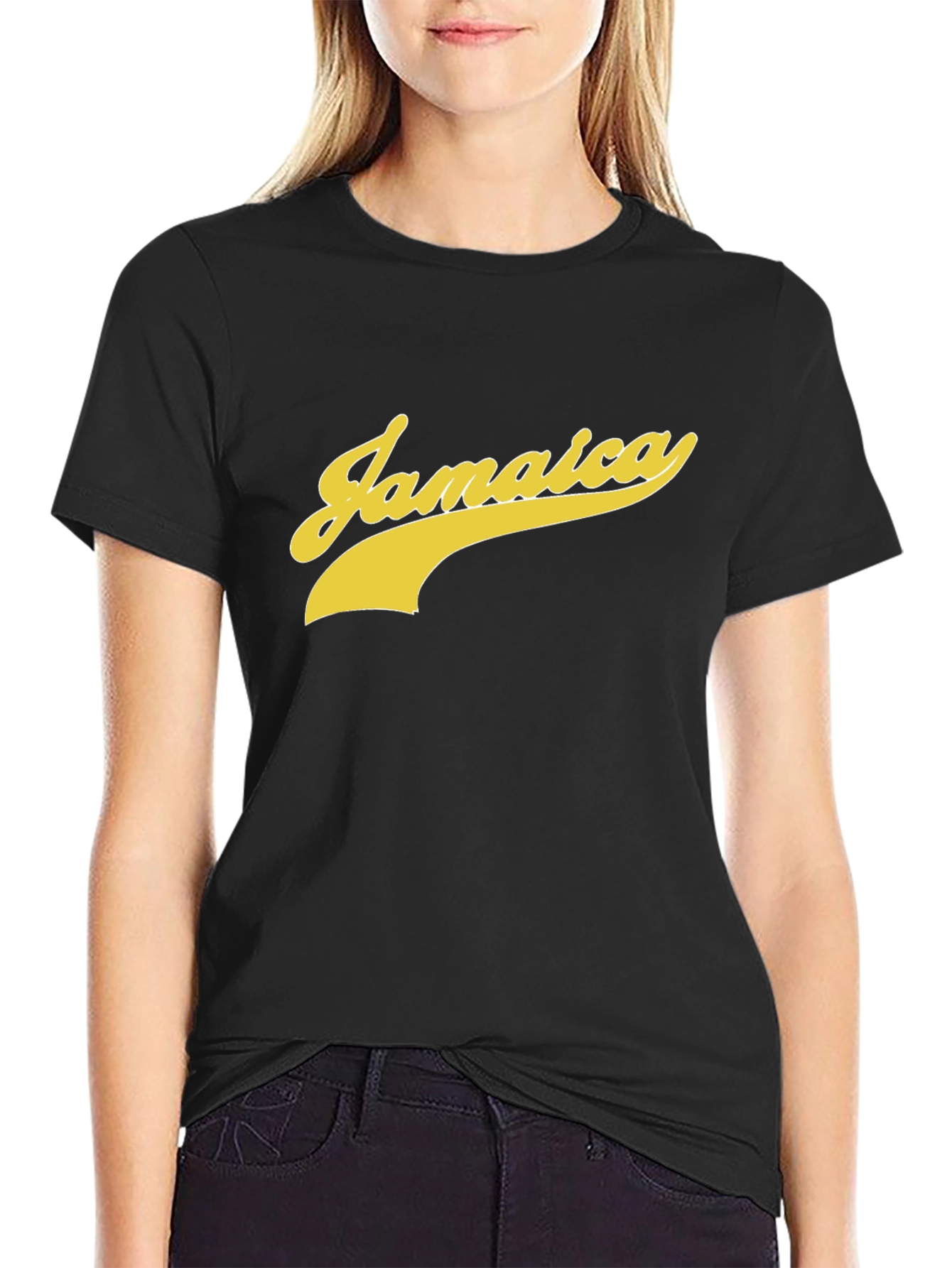 Jamaica Script Tee - Bold Style Black T-Shirt