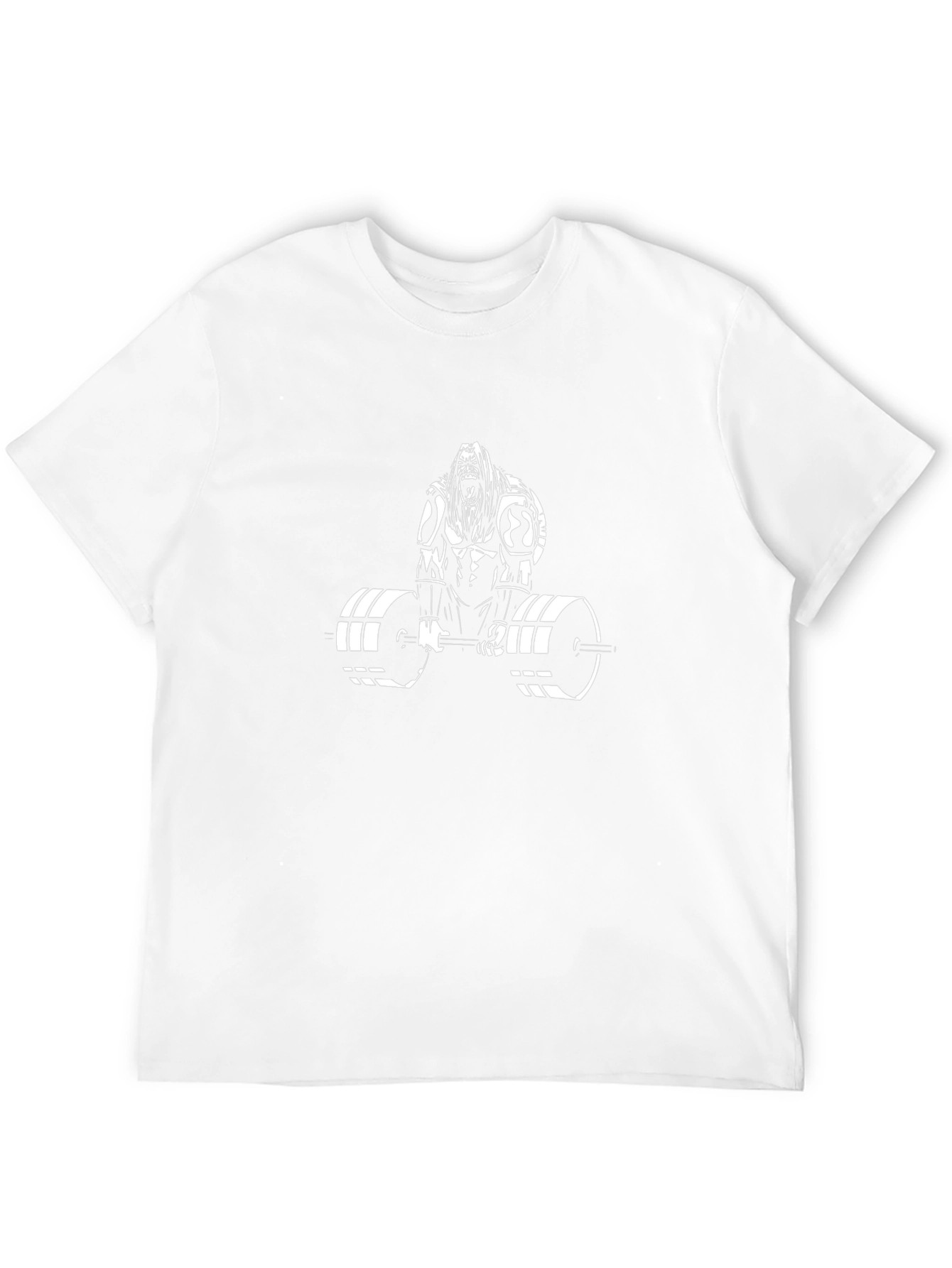 Graphic Print Black T-Shirt - Weightlifting Design