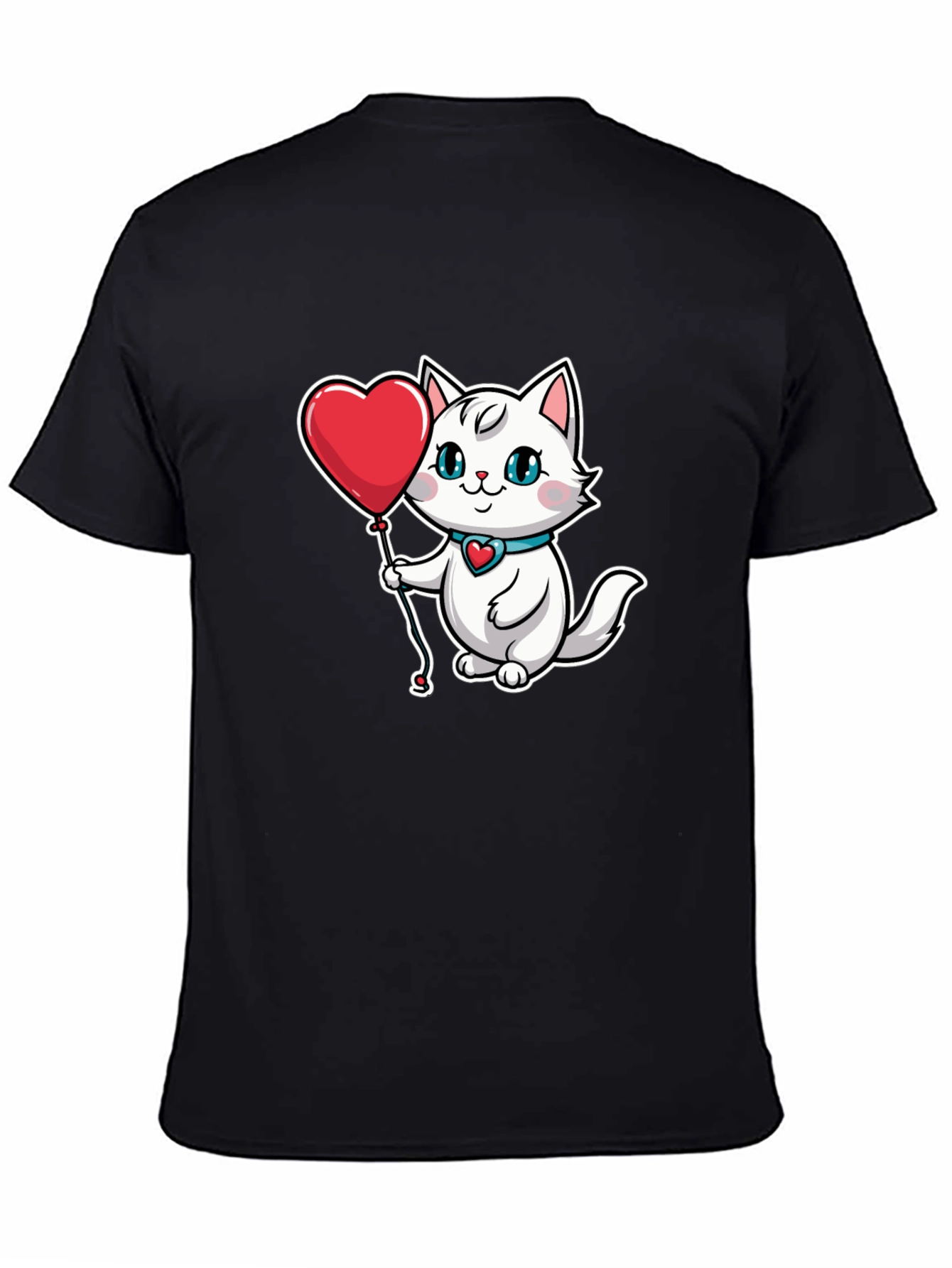 Cute Cat with Heart Balloon T-Shirt