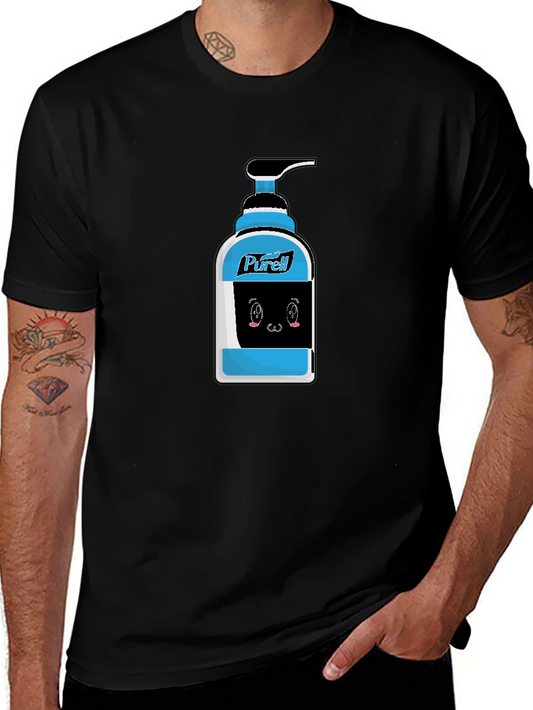 Purell Cartoon Graphic Black T-Shirt