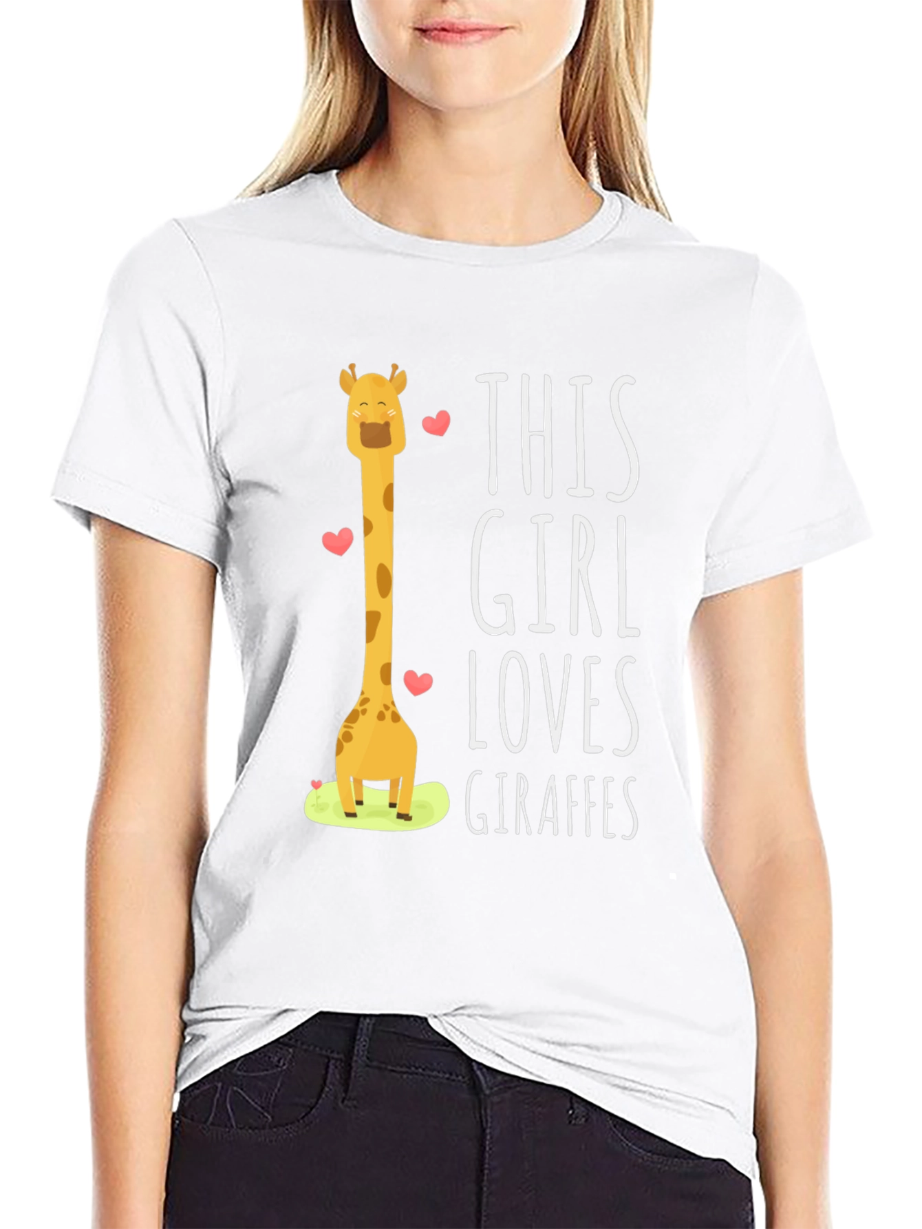 Giraffe Lovers Black T-Shirt