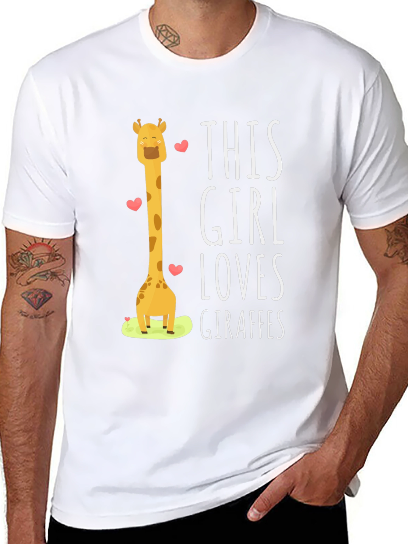 Giraffe Lovers Black T-Shirt