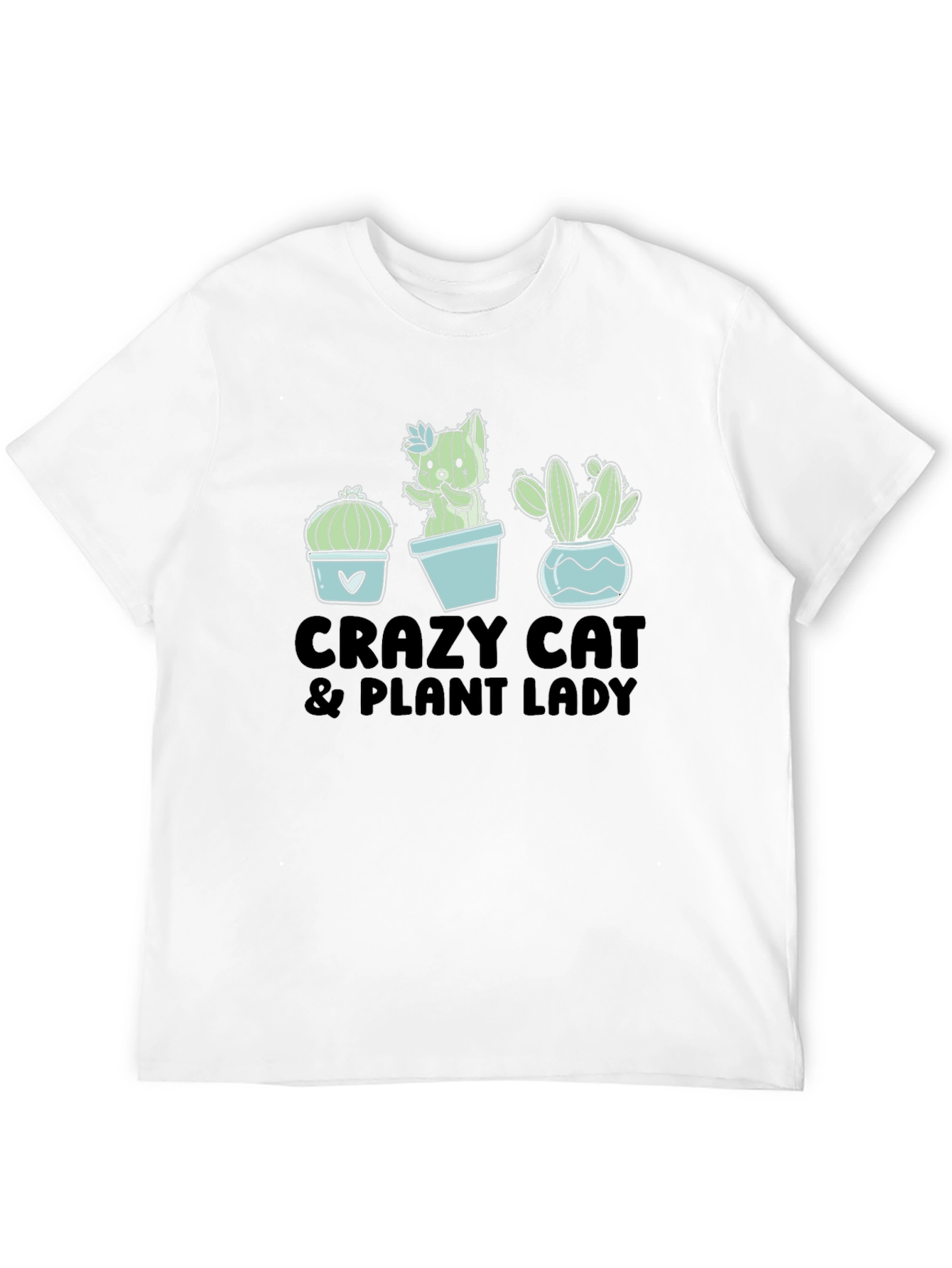 Crazy Cat & Plant Lady Graphic T-Shirt