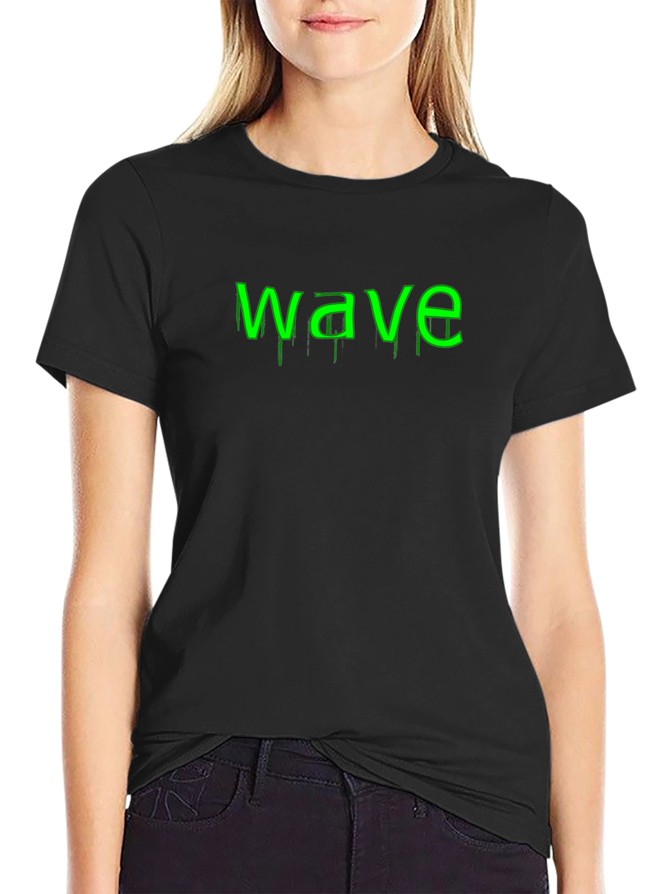 Wave Graphic Black T-Shirt