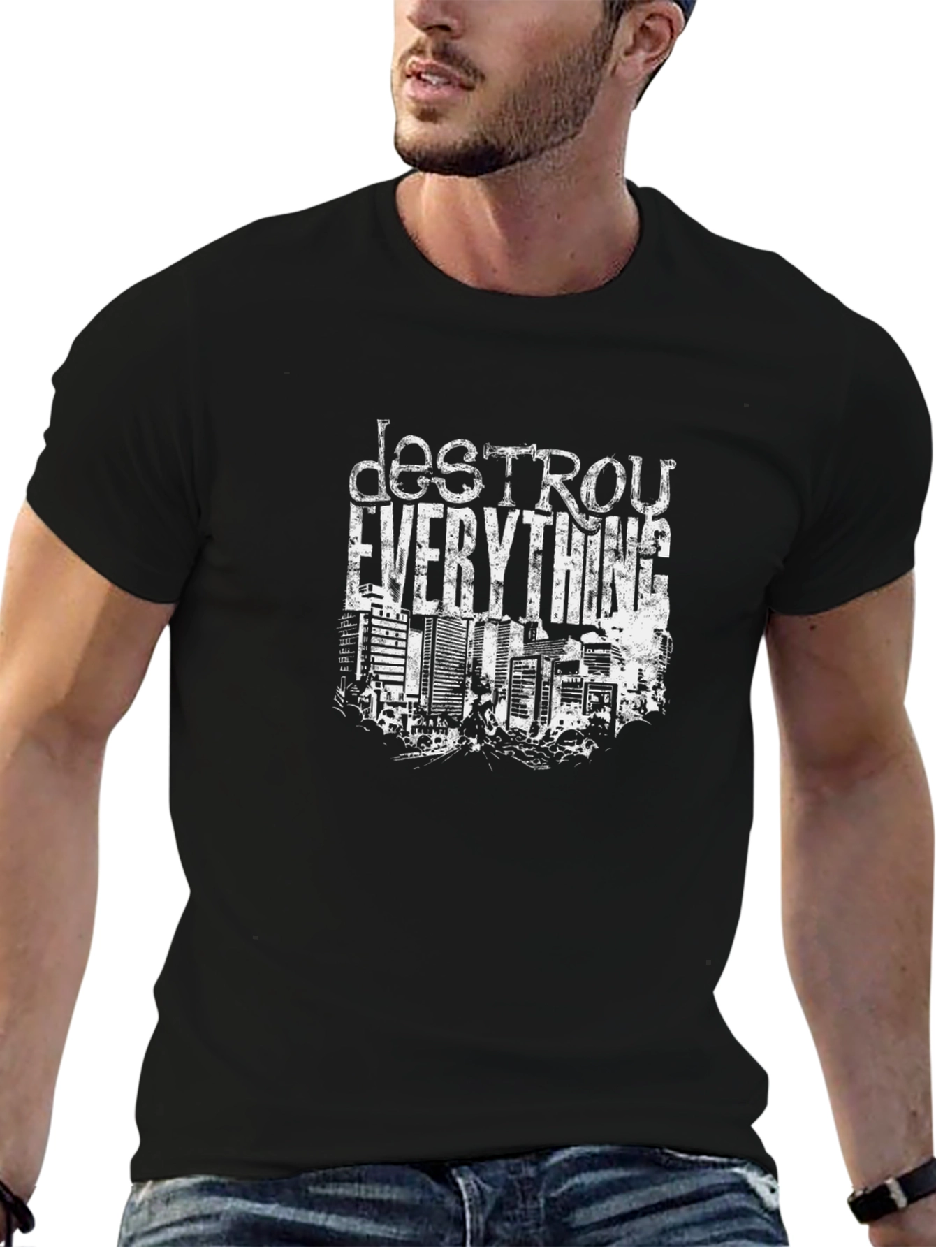 Destroy Everything Graphic Tee - Black Cotton