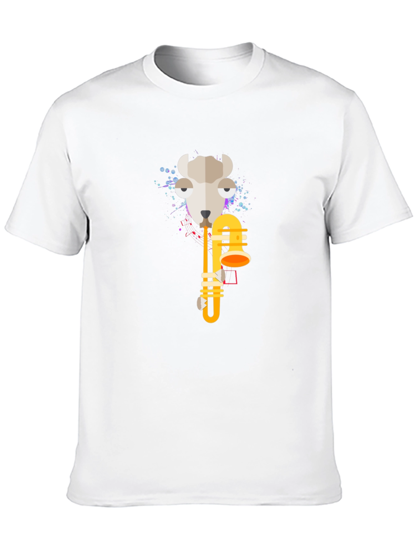 Goat Trombone T-Shirt - Cool Animal Music Tee