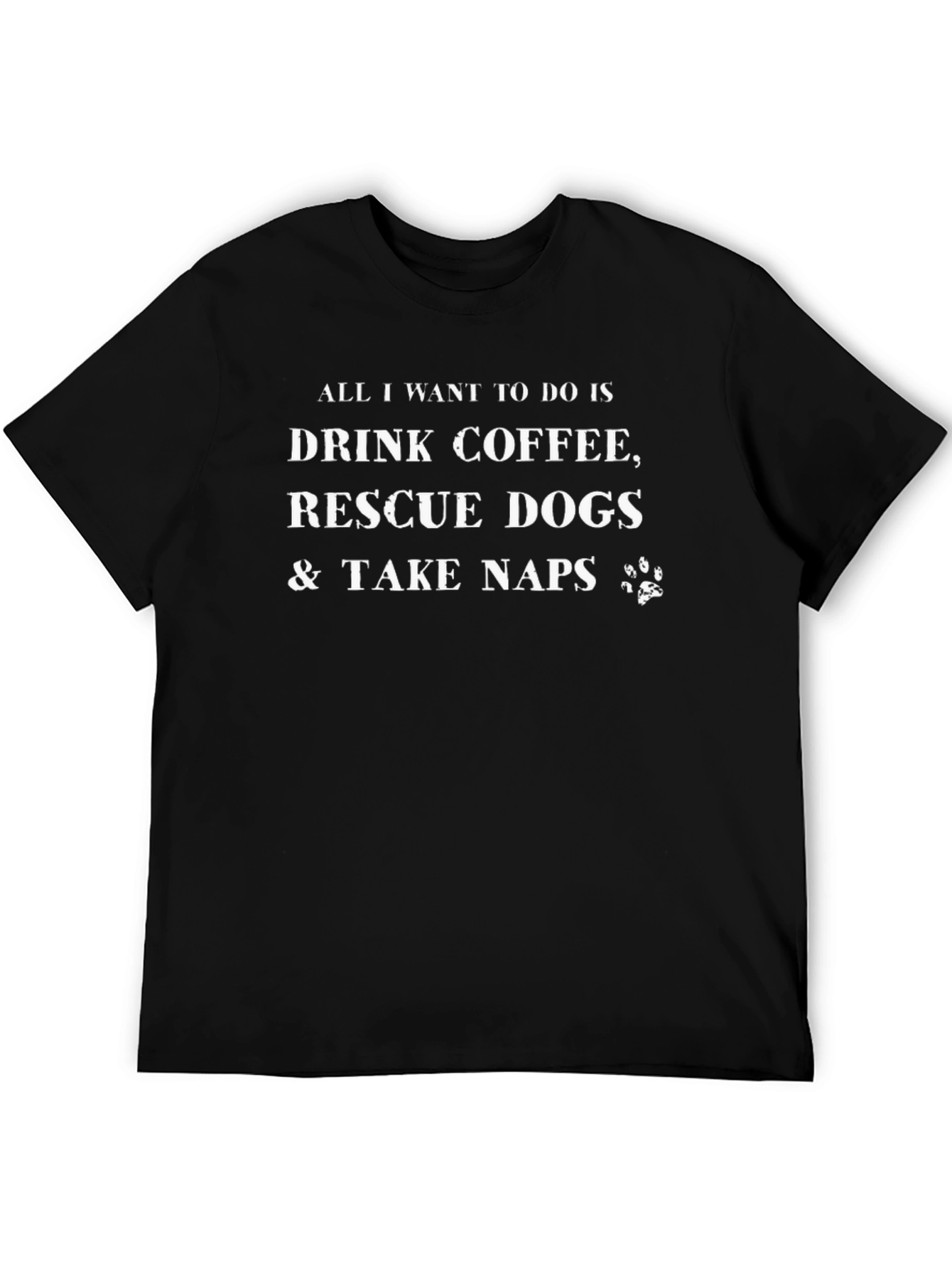 Coffee Dogs Naps Black T-Shirt