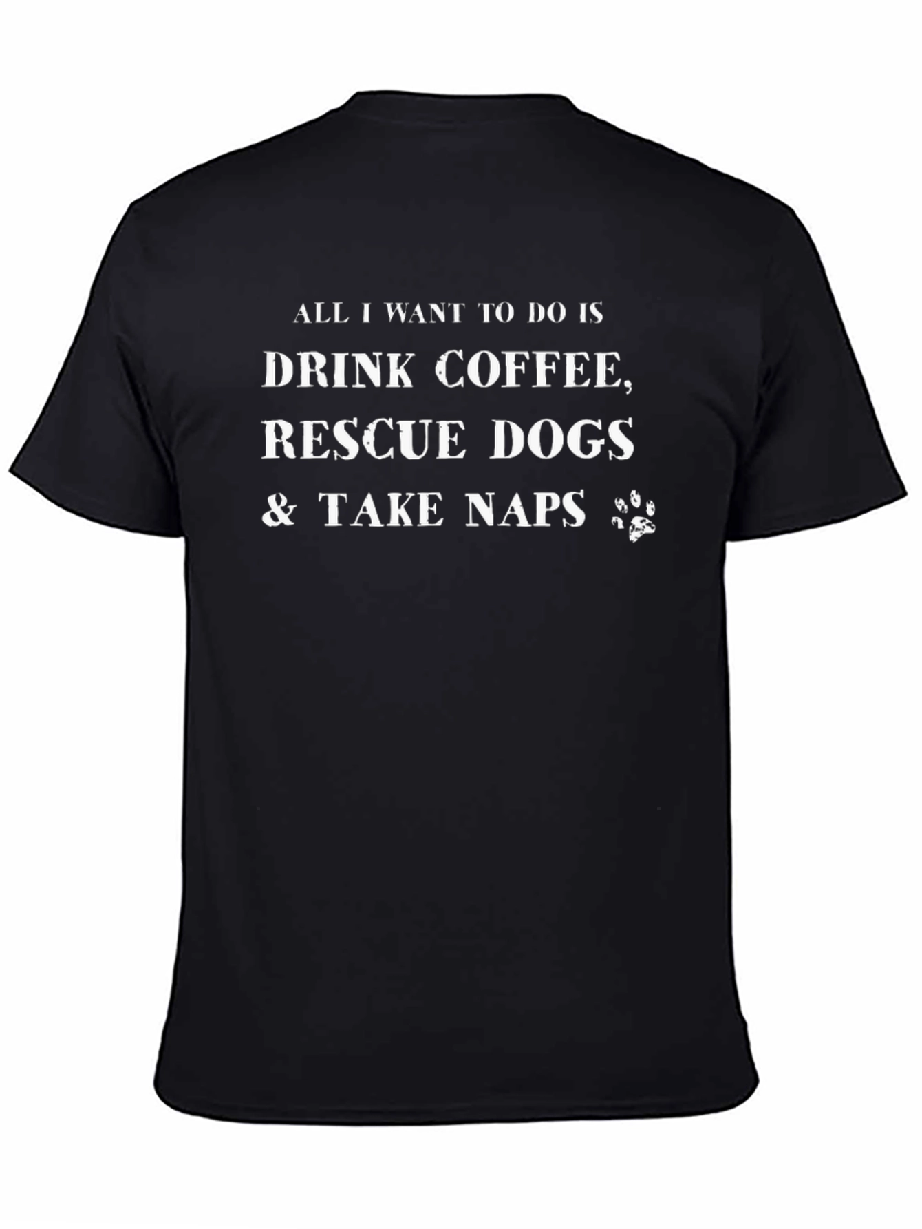 Coffee Dogs Naps Black T-Shirt