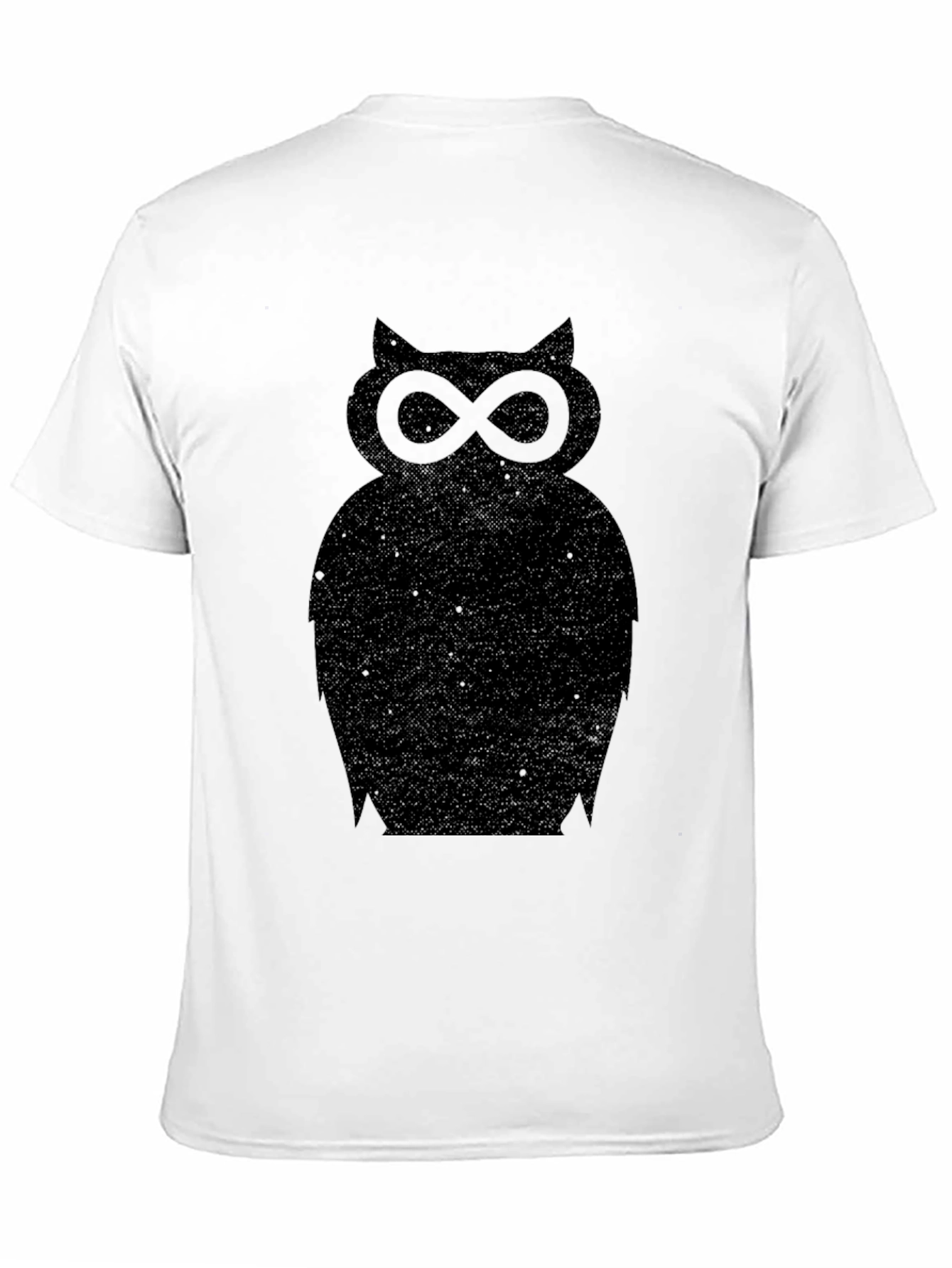 Unique Owl Silhouette Graphic Tee - Soft Black Cotton