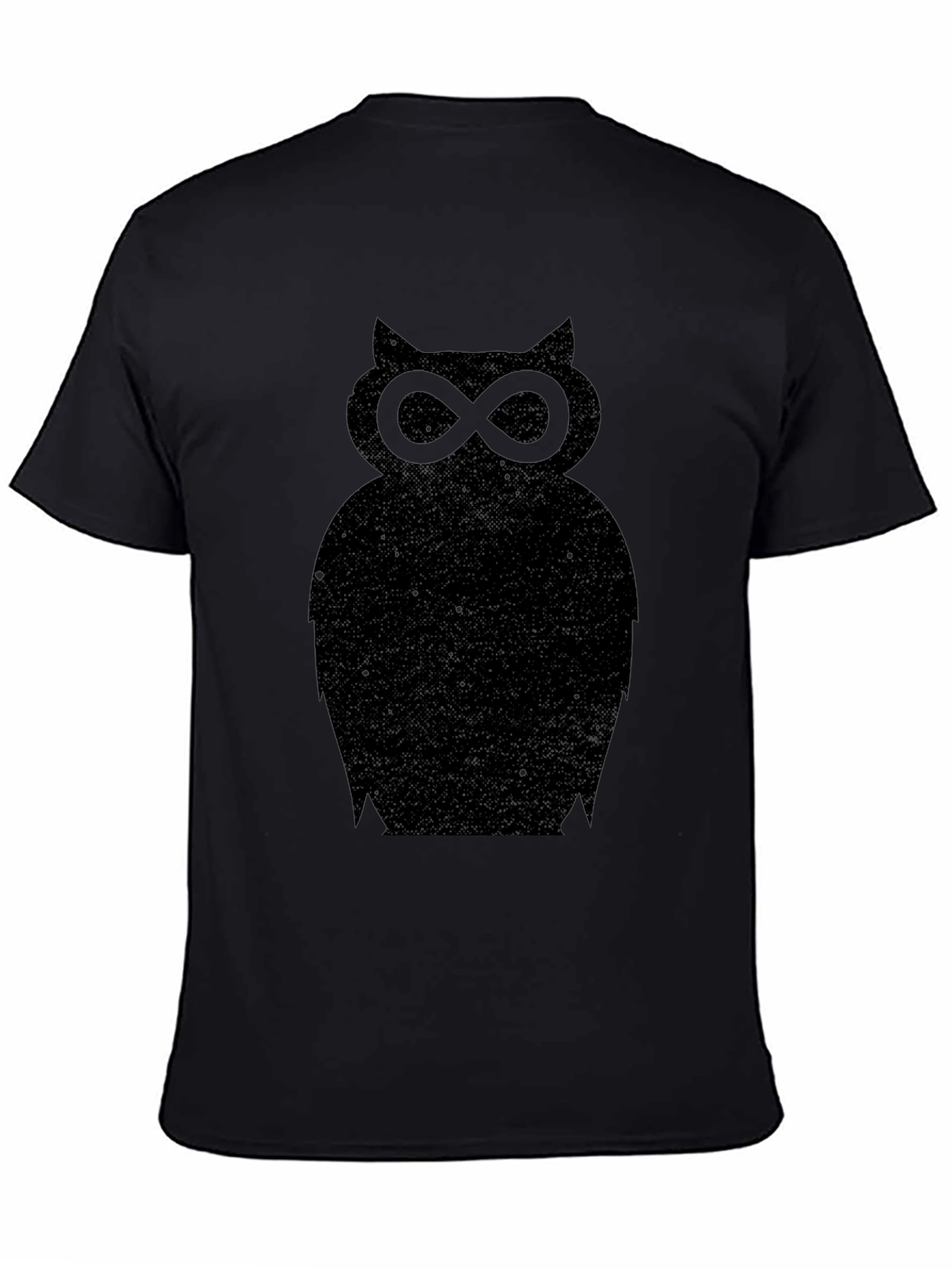Unique Owl Silhouette Graphic Tee - Soft Black Cotton