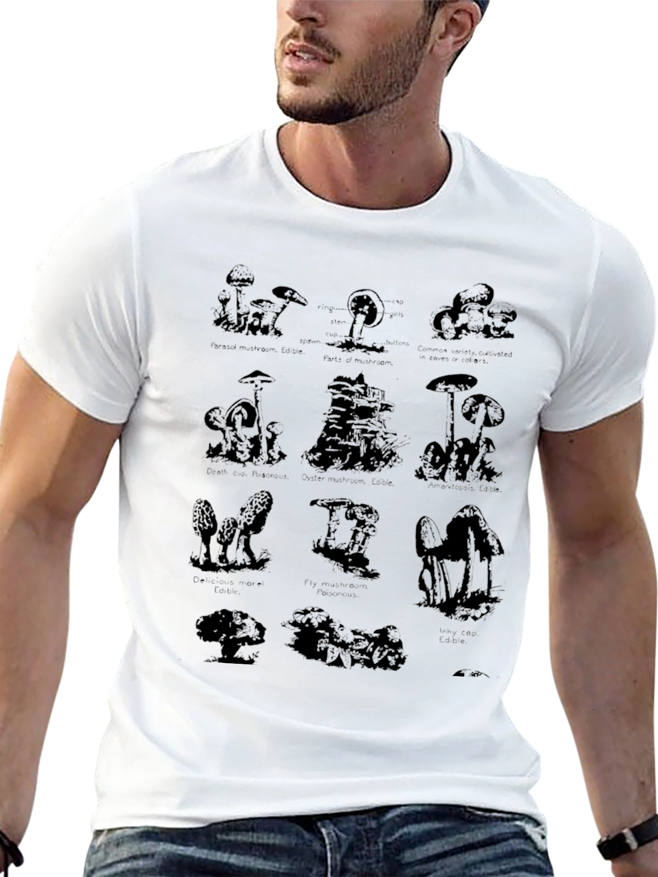Mushroom Chart Graphic T-Shirt