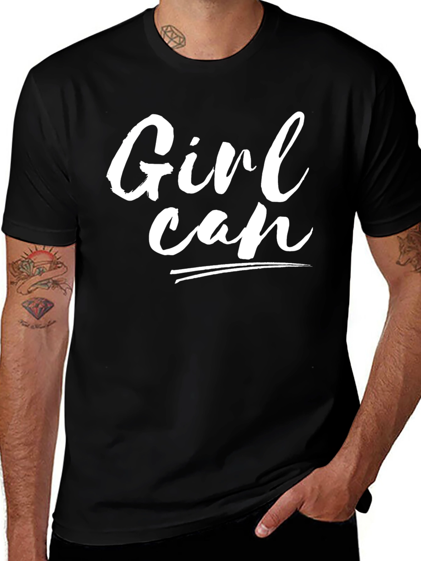 Girl Can T-Shirt - Black Cotton Tee