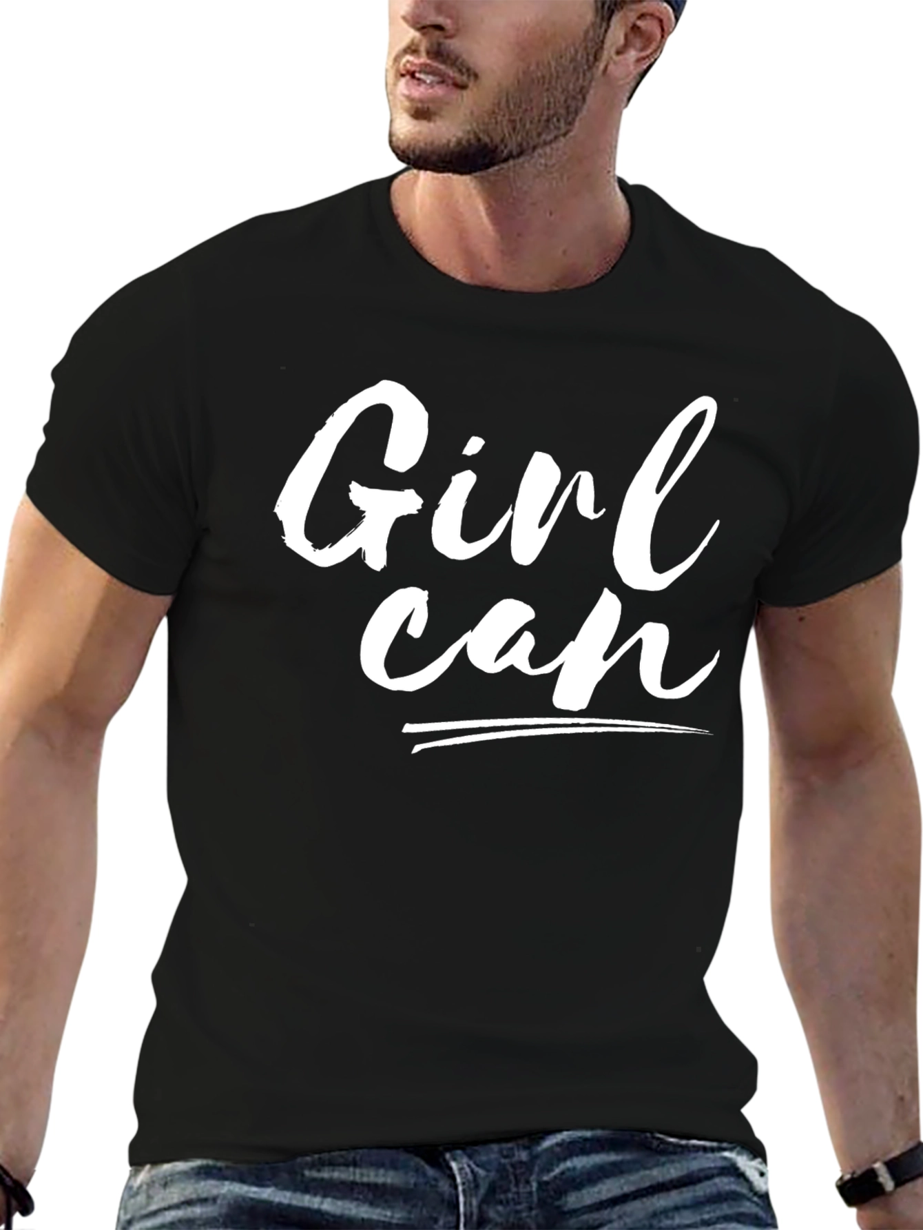 Girl Can T-Shirt - Black Cotton Tee