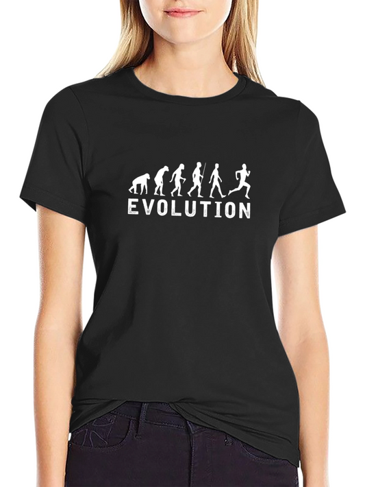 Evolution Running T-Shirt - Black Funny Runner Tee