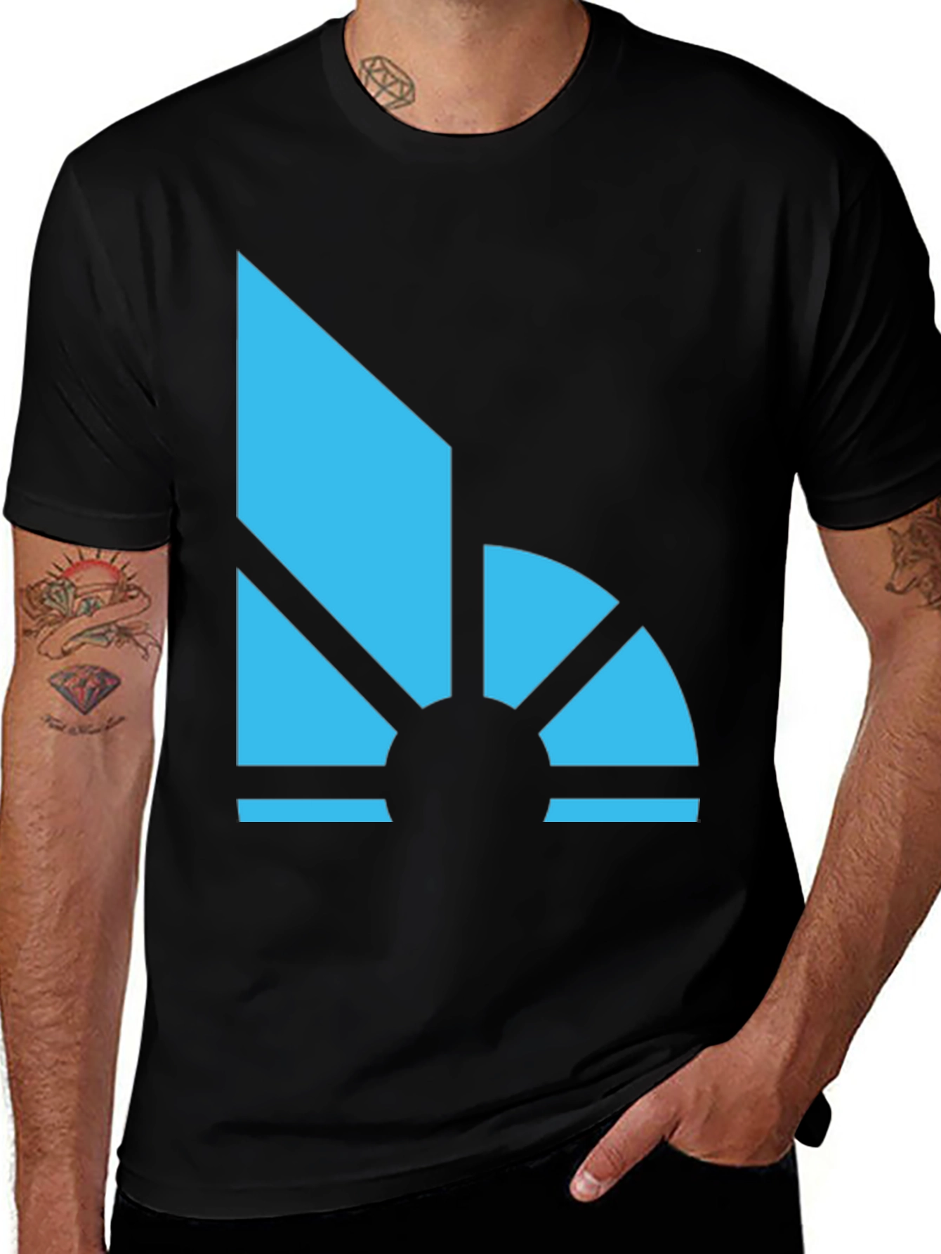 Geometric Sunrise Graphic Tee - Modern Style