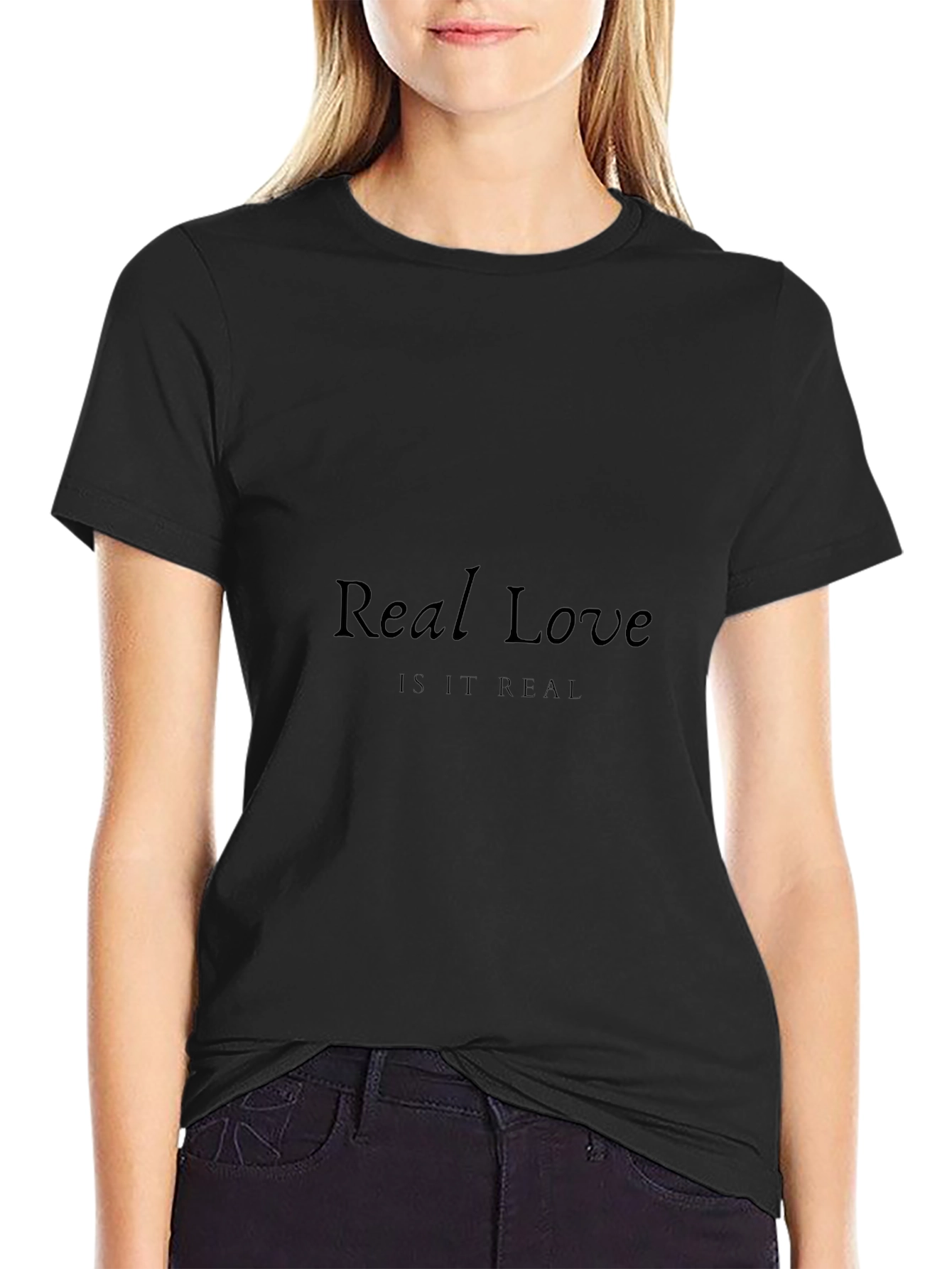 Real Love Graphic Black T-Shirt for Men