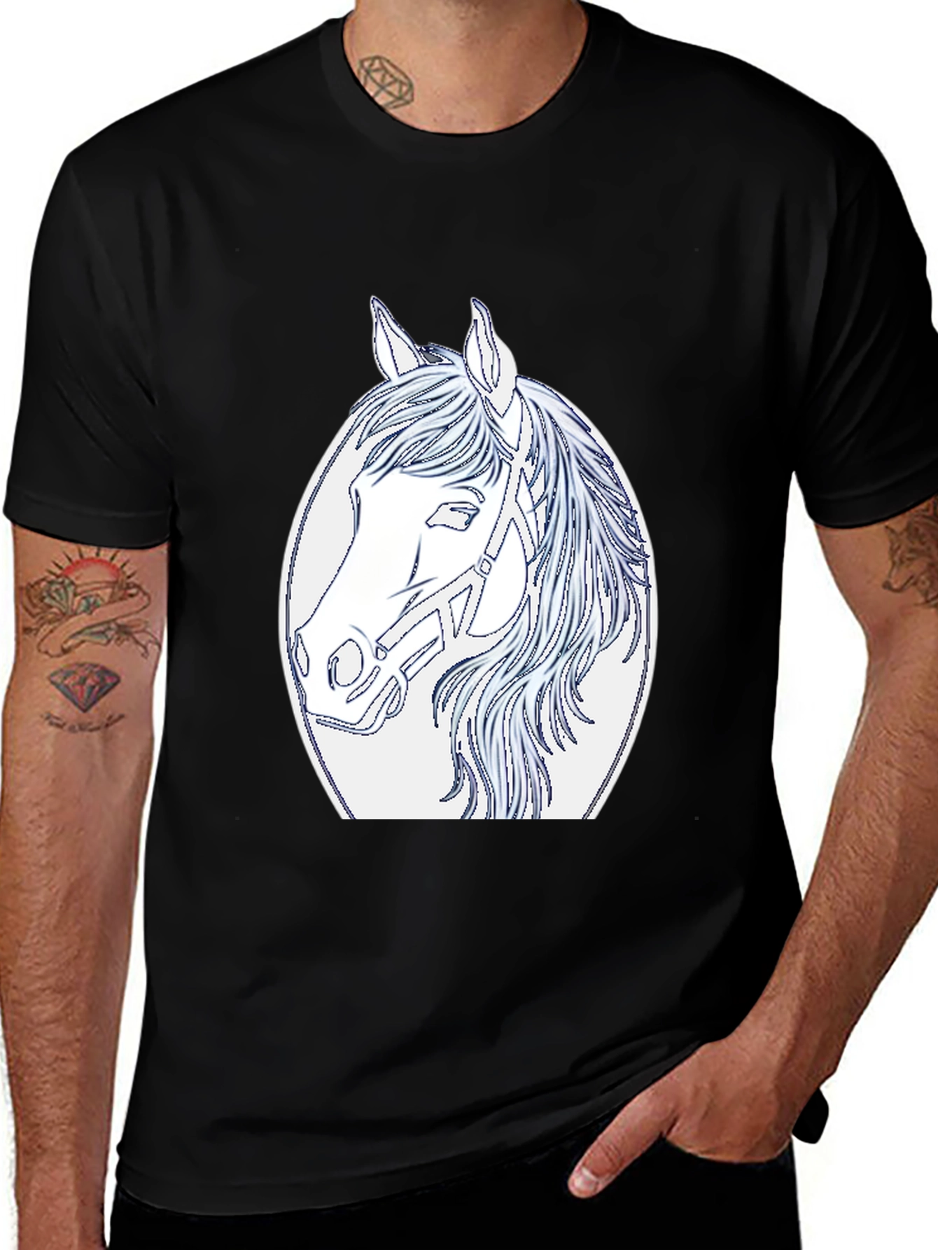 Horse Graphic Tee - Black Unisex T-Shirt