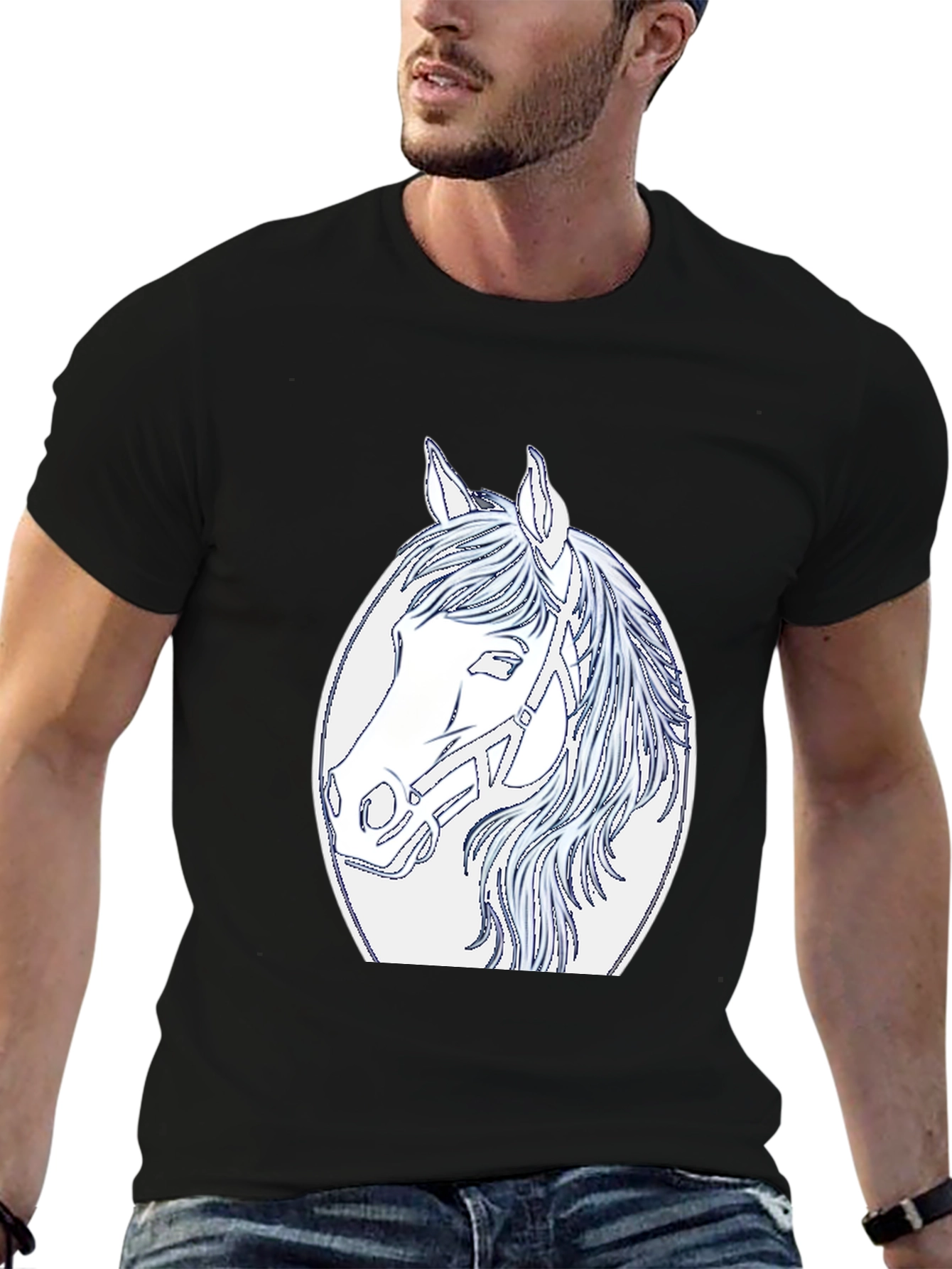 Horse Graphic Tee - Black Unisex T-Shirt