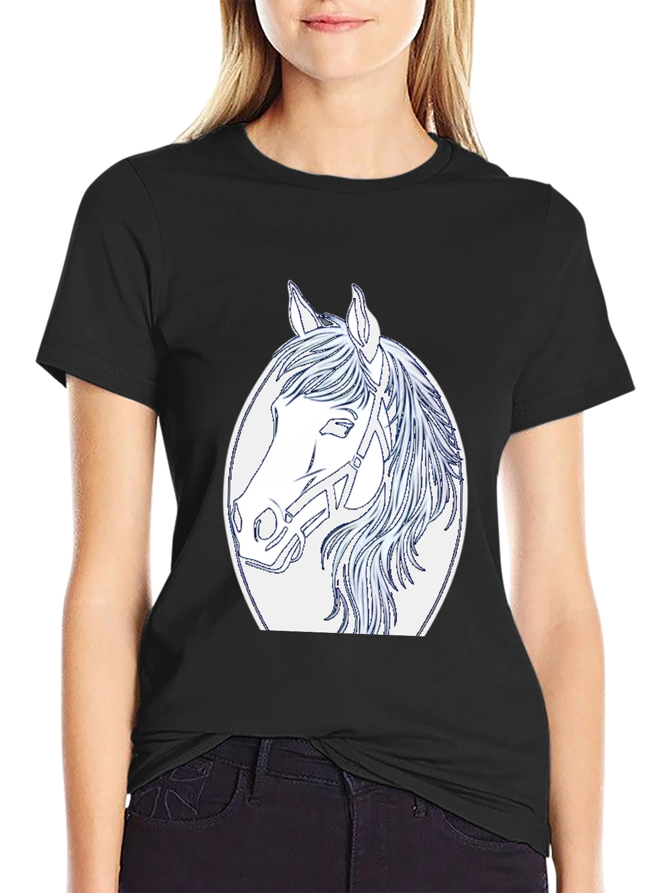 Horse Graphic Tee - Black Unisex T-Shirt