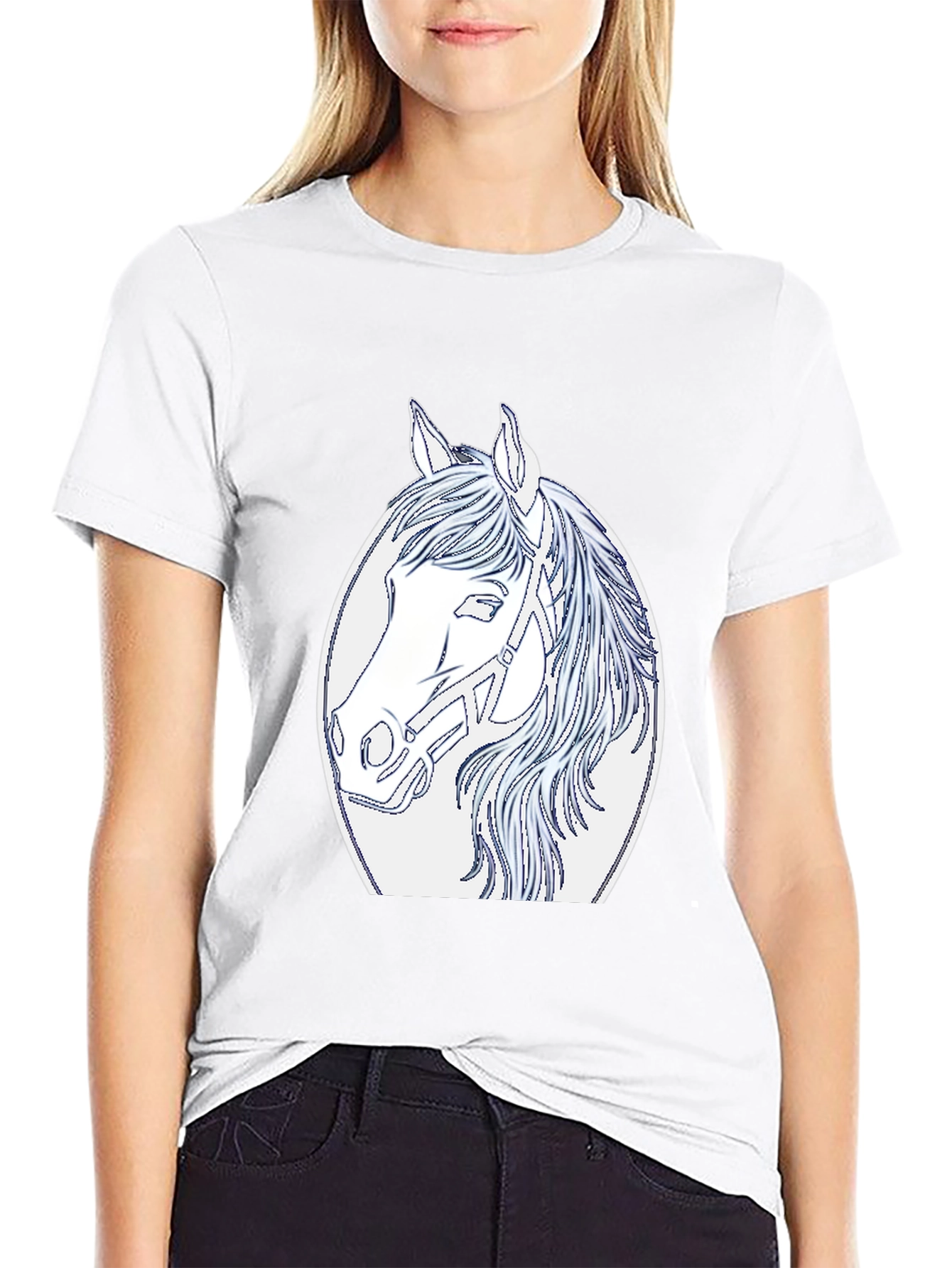 Horse Graphic Tee - Black Unisex T-Shirt