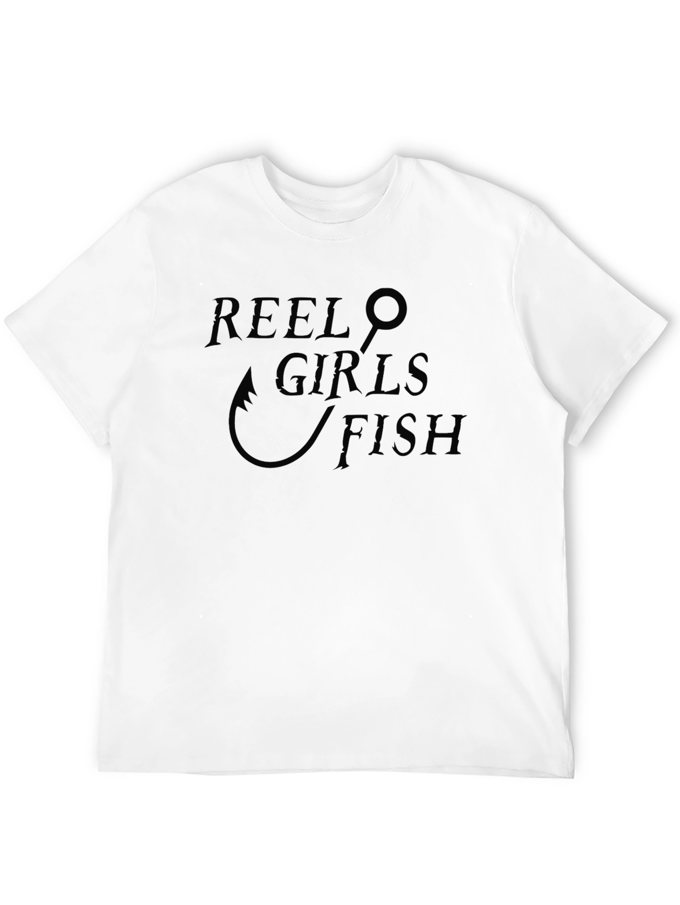 Reel Girls Fish T-Shirt - Black Cotton Tee