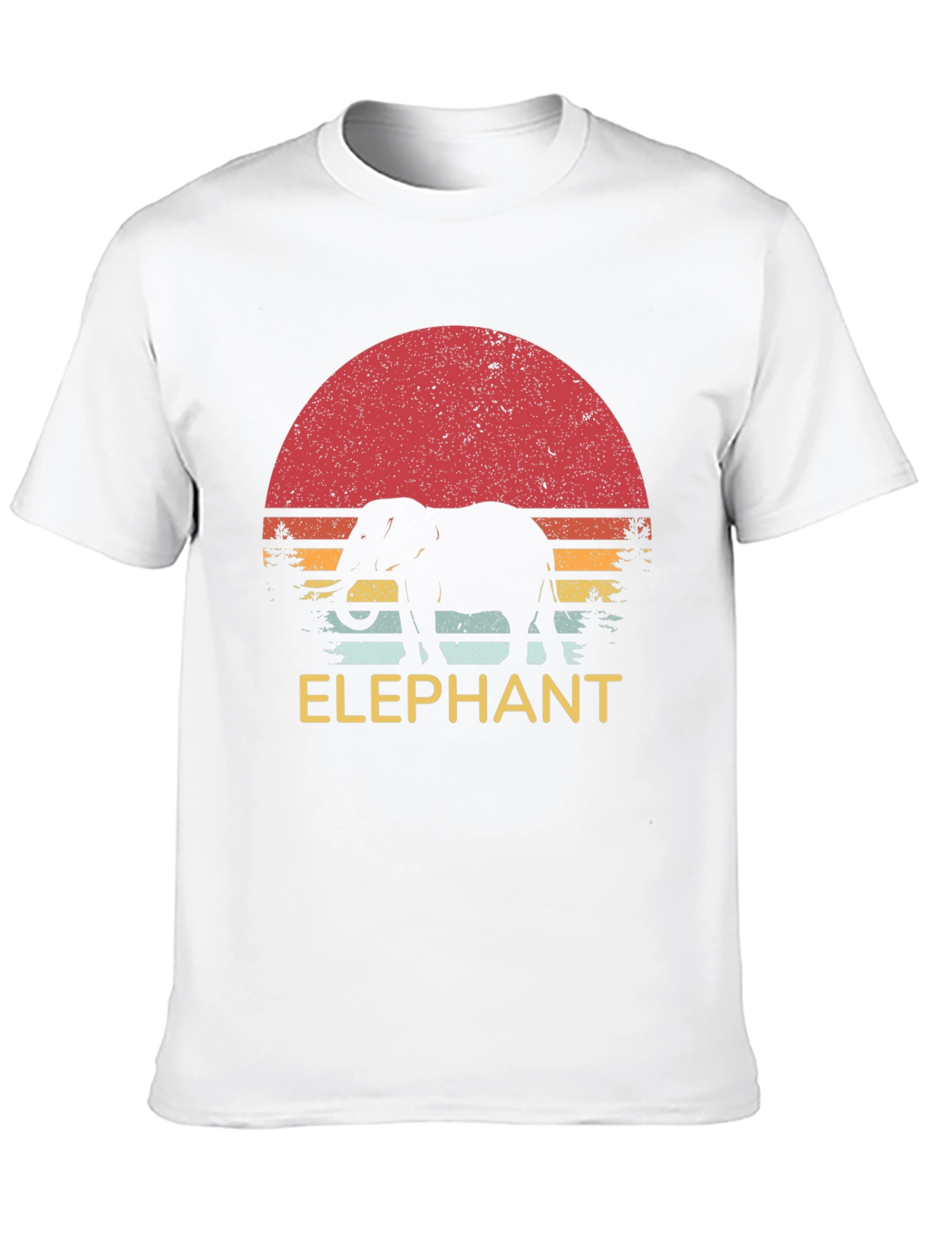 Retro Elephant Sunset Graphic Tee - Unisex