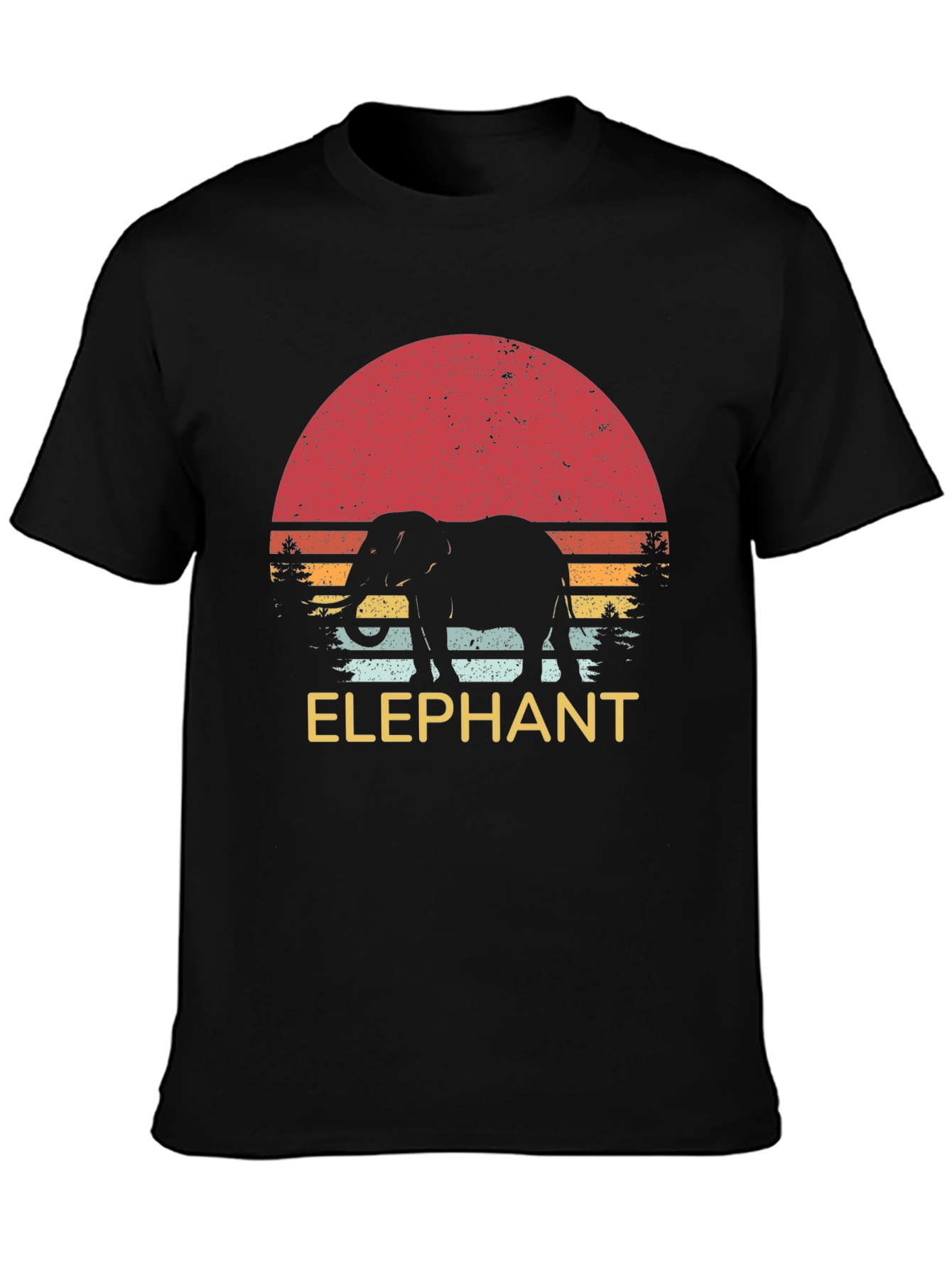 Retro Elephant Sunset Graphic Tee - Unisex
